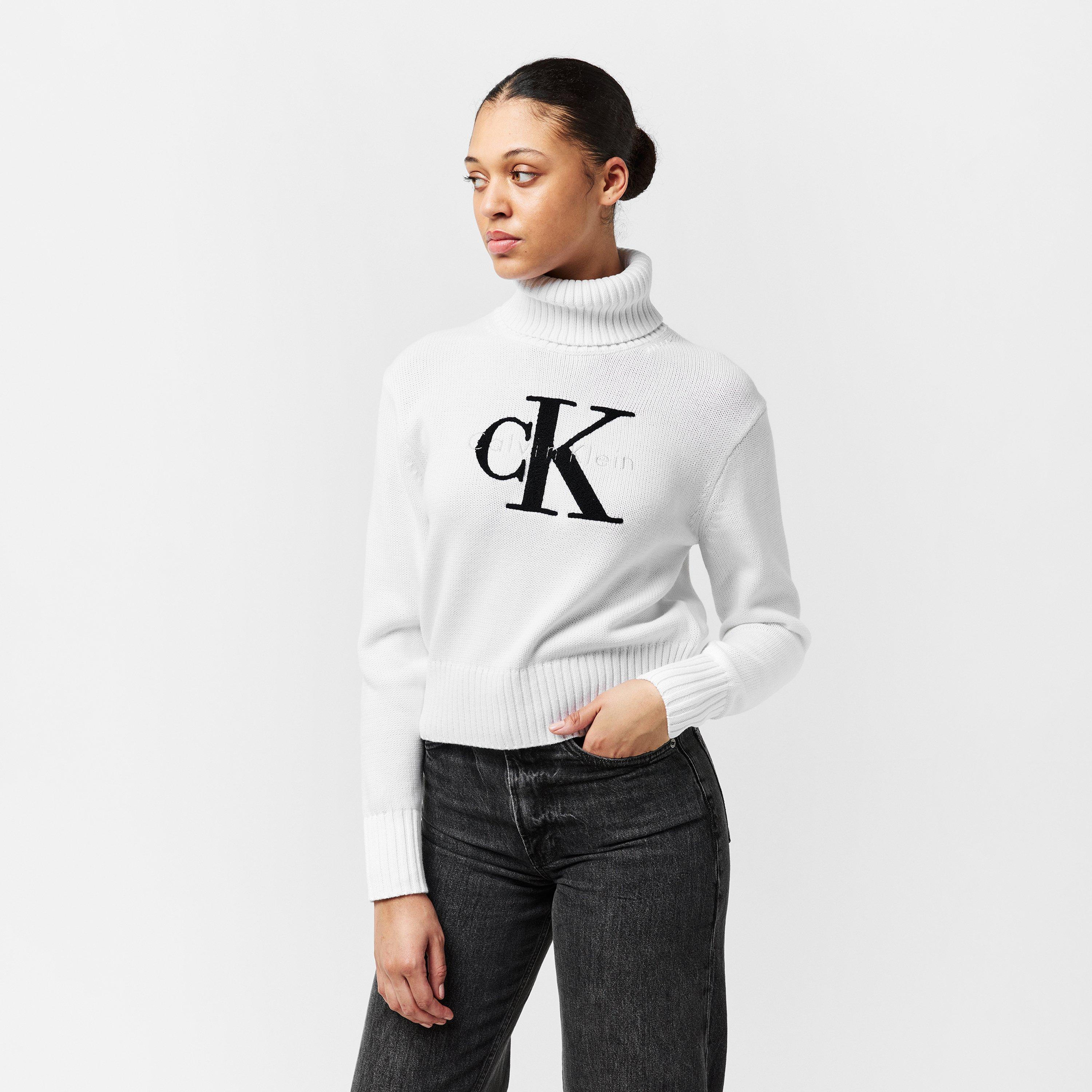 Brilliant White - Calvin Klein Jeans - Funnel Neck Sweater - 3