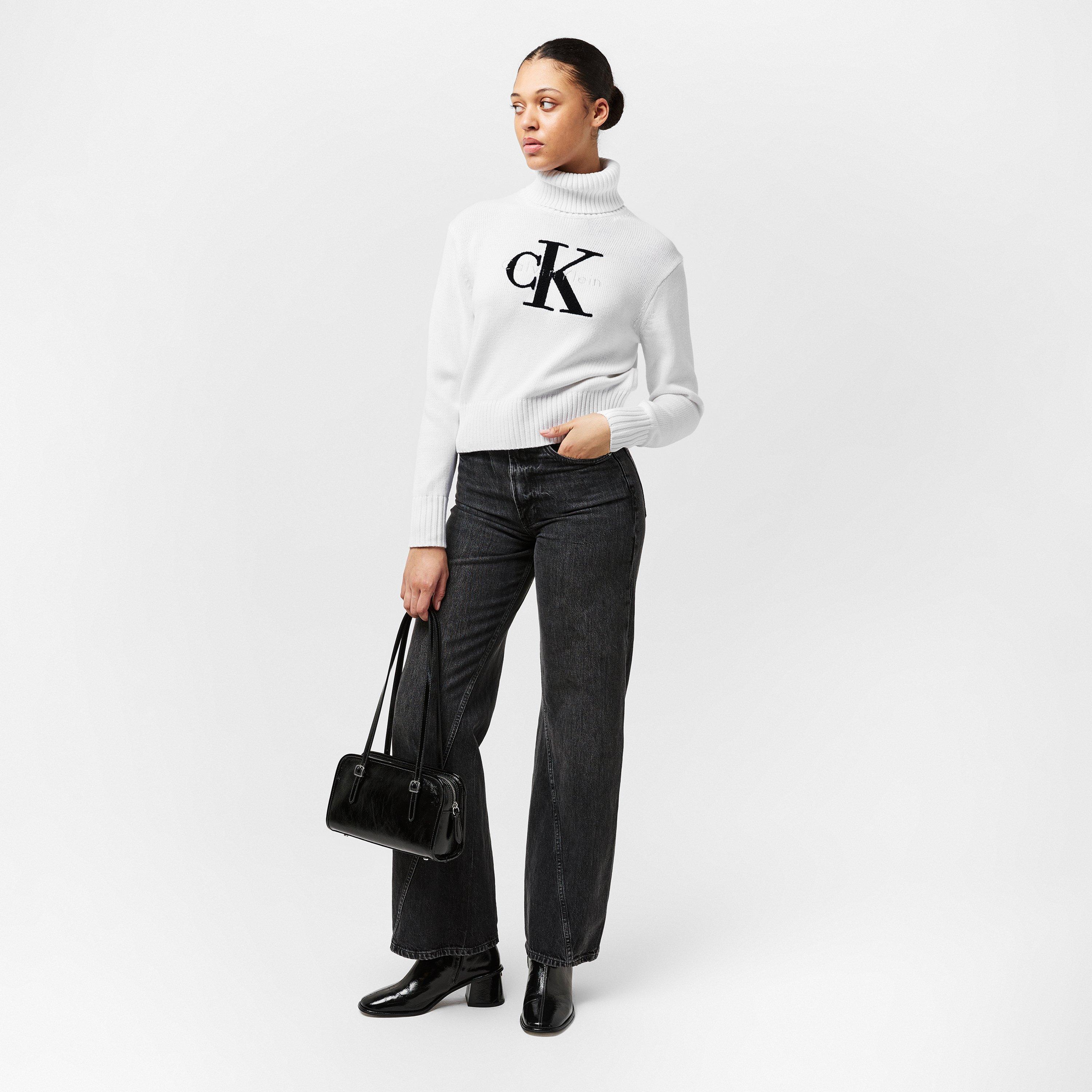 Brilliant White - Calvin Klein Jeans - Funnel Neck Sweater - 6