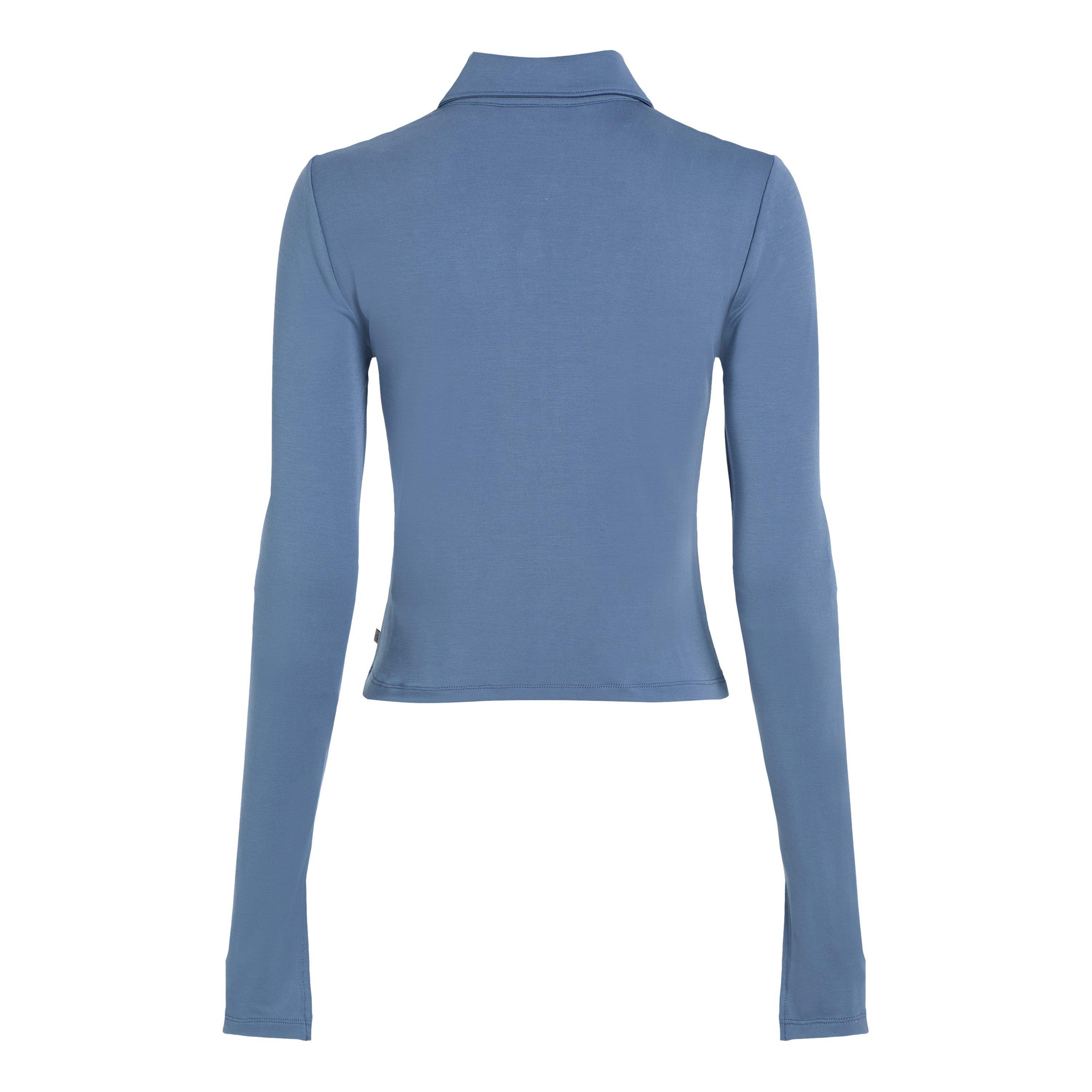China Blue - Calvin Klein Jeans - Women's Modal Long-Sleeve Plain Shirt - 6