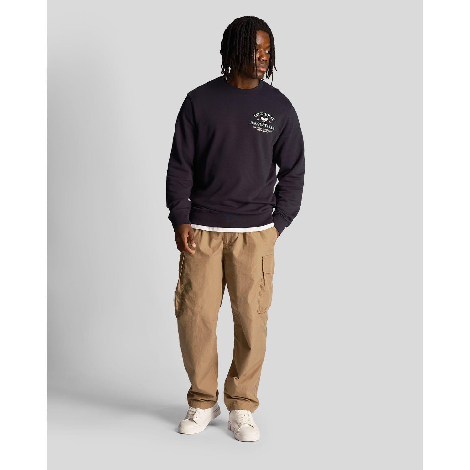 Navy - Lyle and Scott - Racquet Club Graphic Sweatshirt - 2