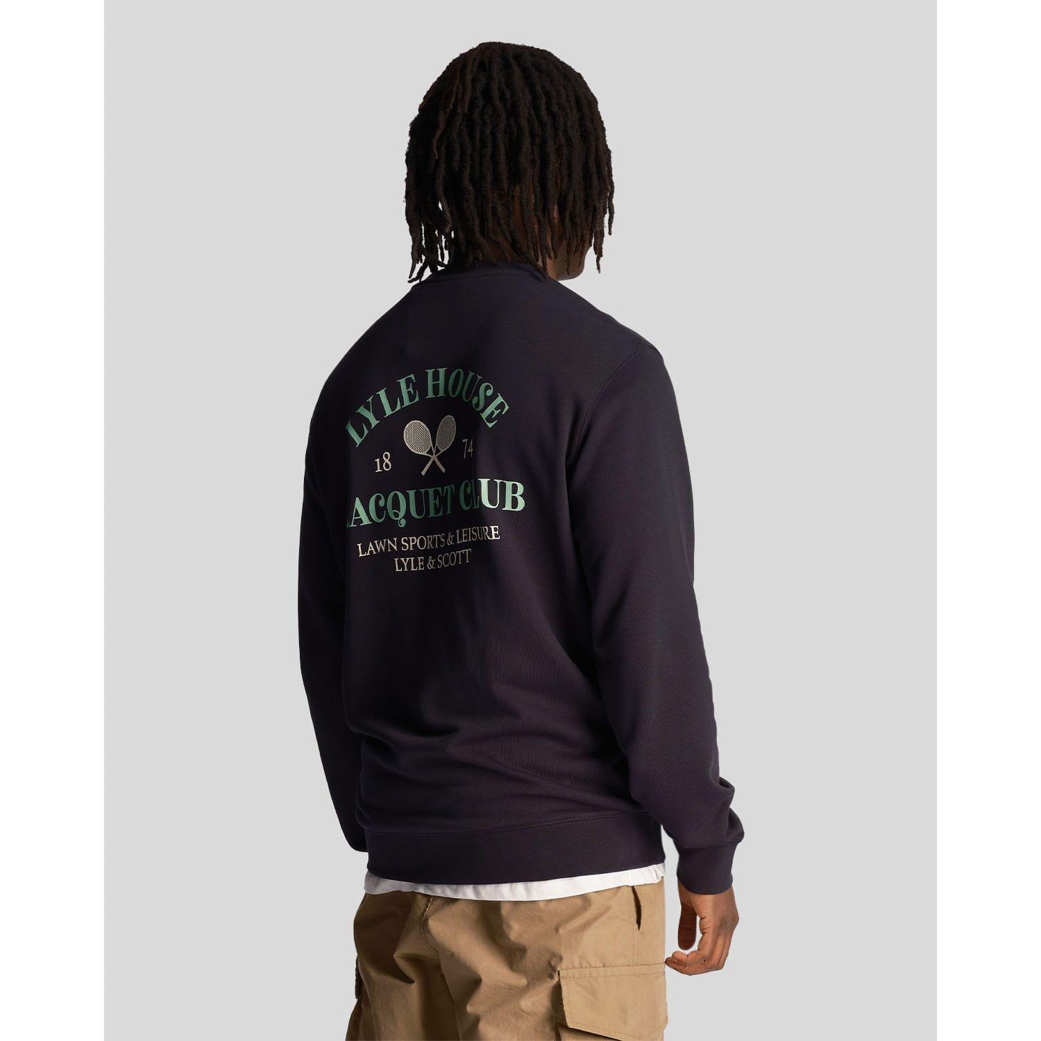 Navy - Lyle and Scott - Racquet Club Graphic Sweatshirt - 3