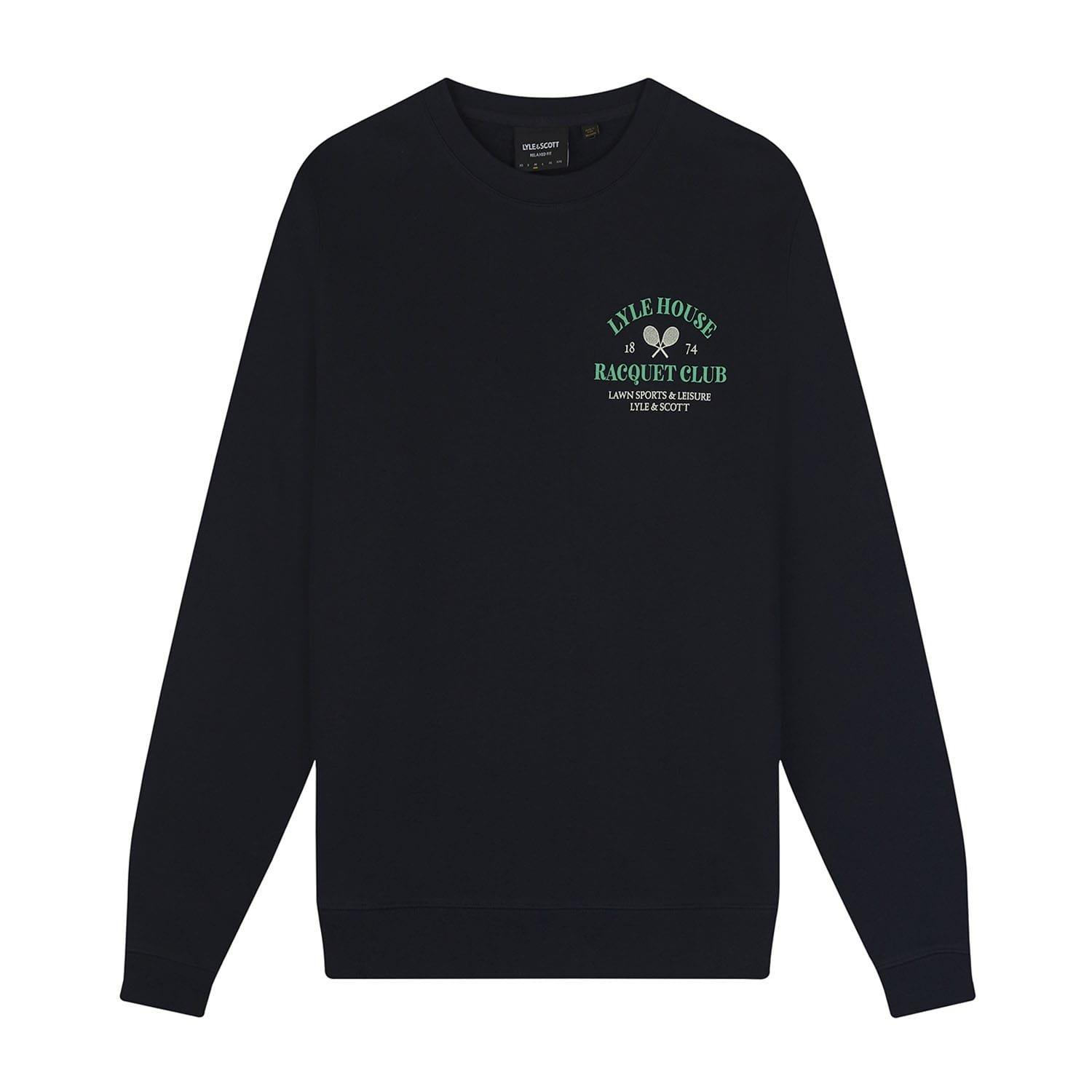 Navy - Lyle and Scott - Racquet Club Graphic Sweatshirt - 5