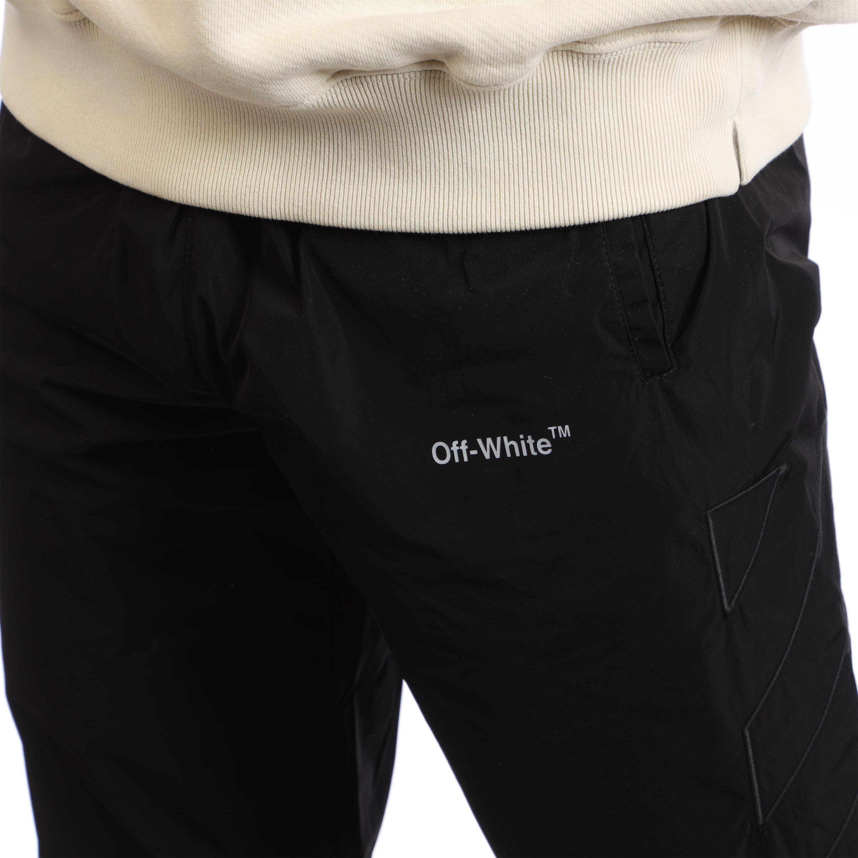 Black - Off White - Diagonal Outline Track Pants - 3