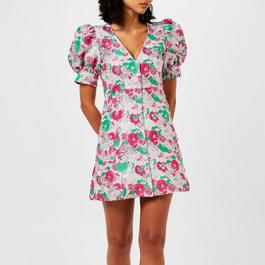 Ganni Jacquard Floral Mini Dress