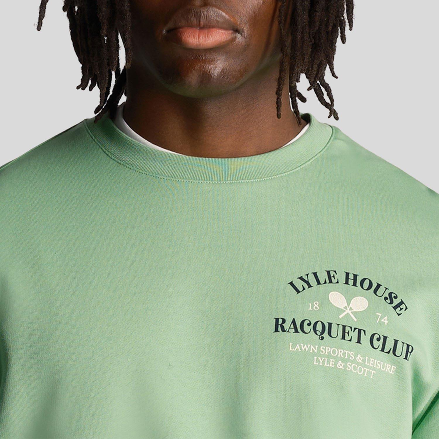 Green - Lyle and Scott - Racquet Club Graphic Sweatshirt - 4