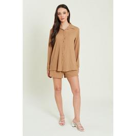 Be You BY Textured Shirt and Shorts Set