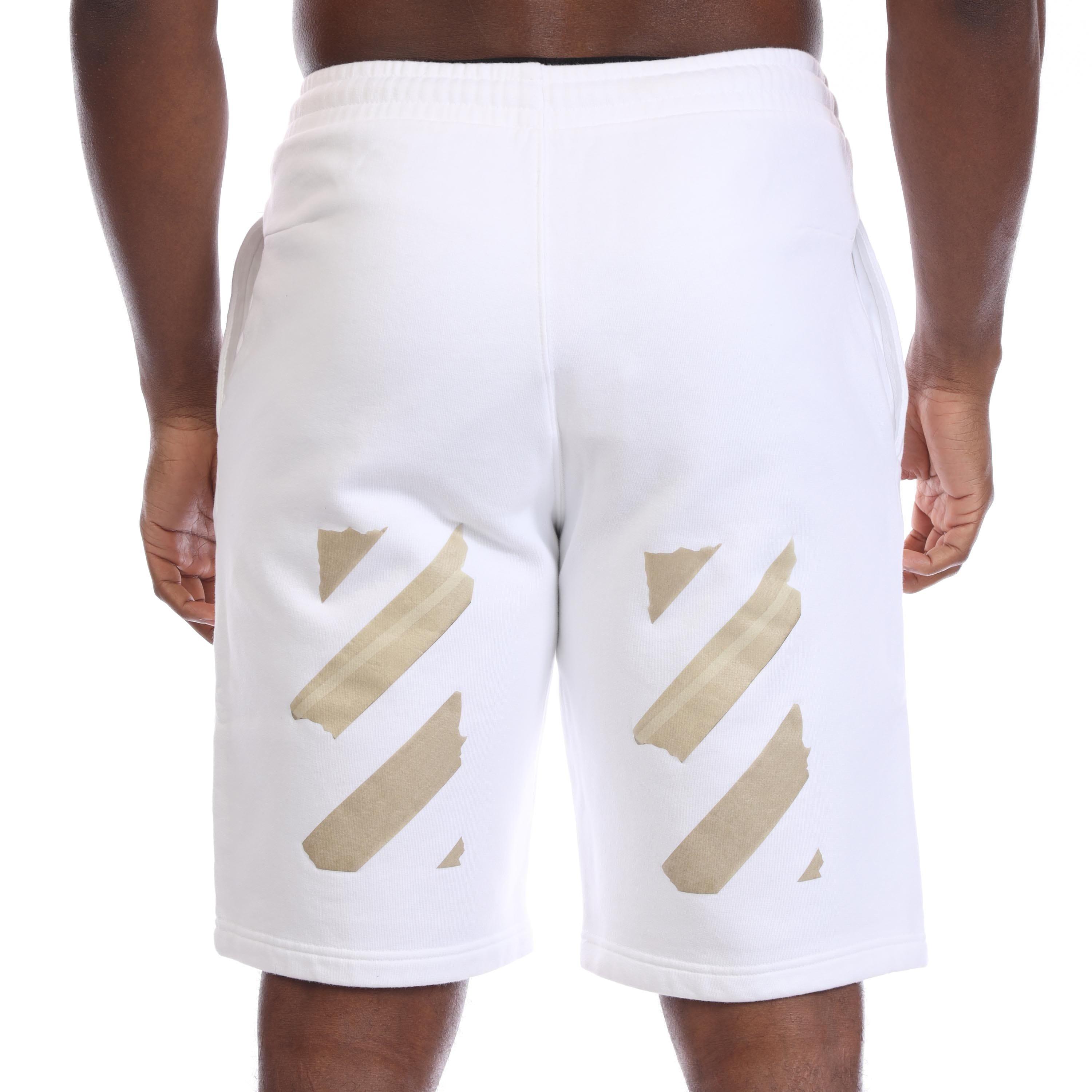 White - Off White - Tape Arrow Sweat Shorts - 2