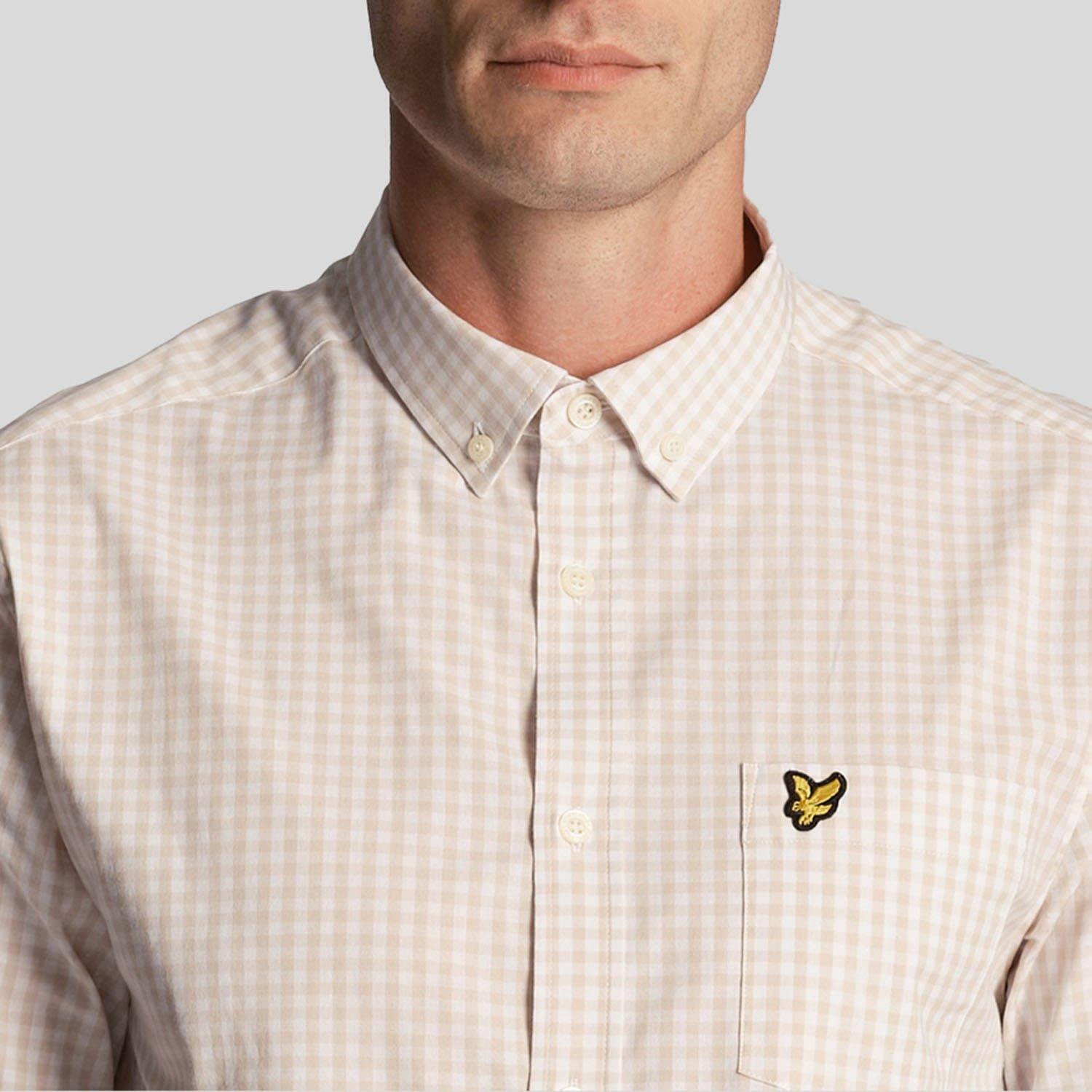 White - Lyle and Scott - Short Sleeve Slim Fit Gingham Shirt - 4
