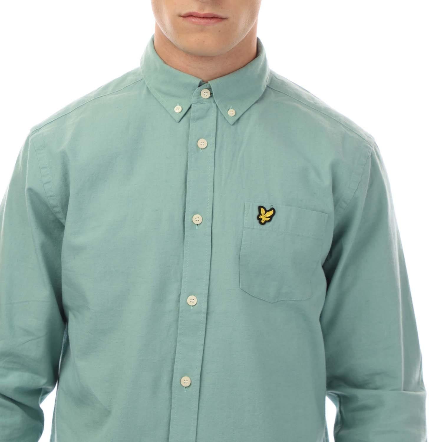 Turquoise - Lyle and Scott - Cotton Linen Button Down Shirt - 2
