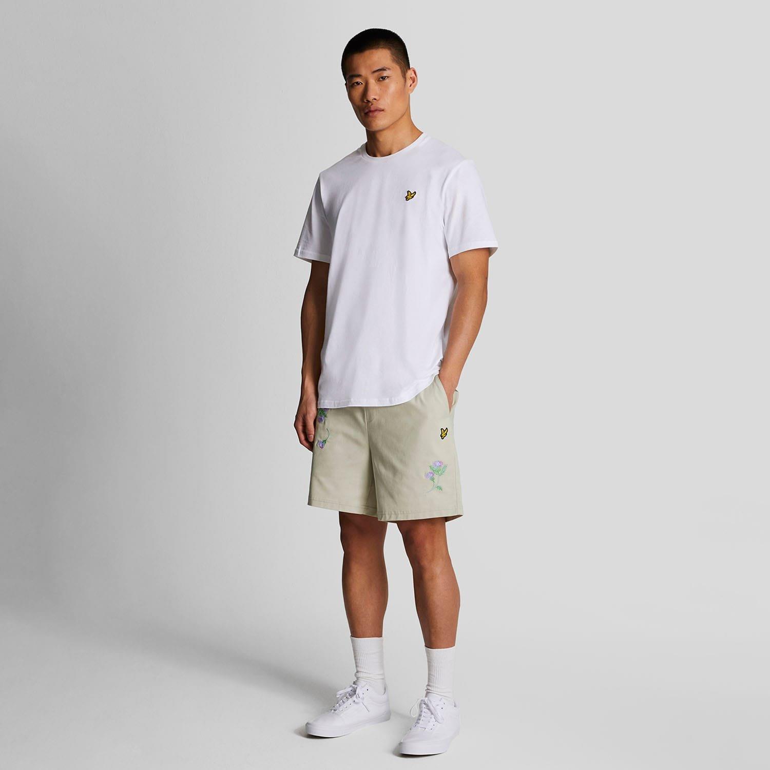 Cream - Lyle and Scott - Thistle Club Embroidered Shorts - 1