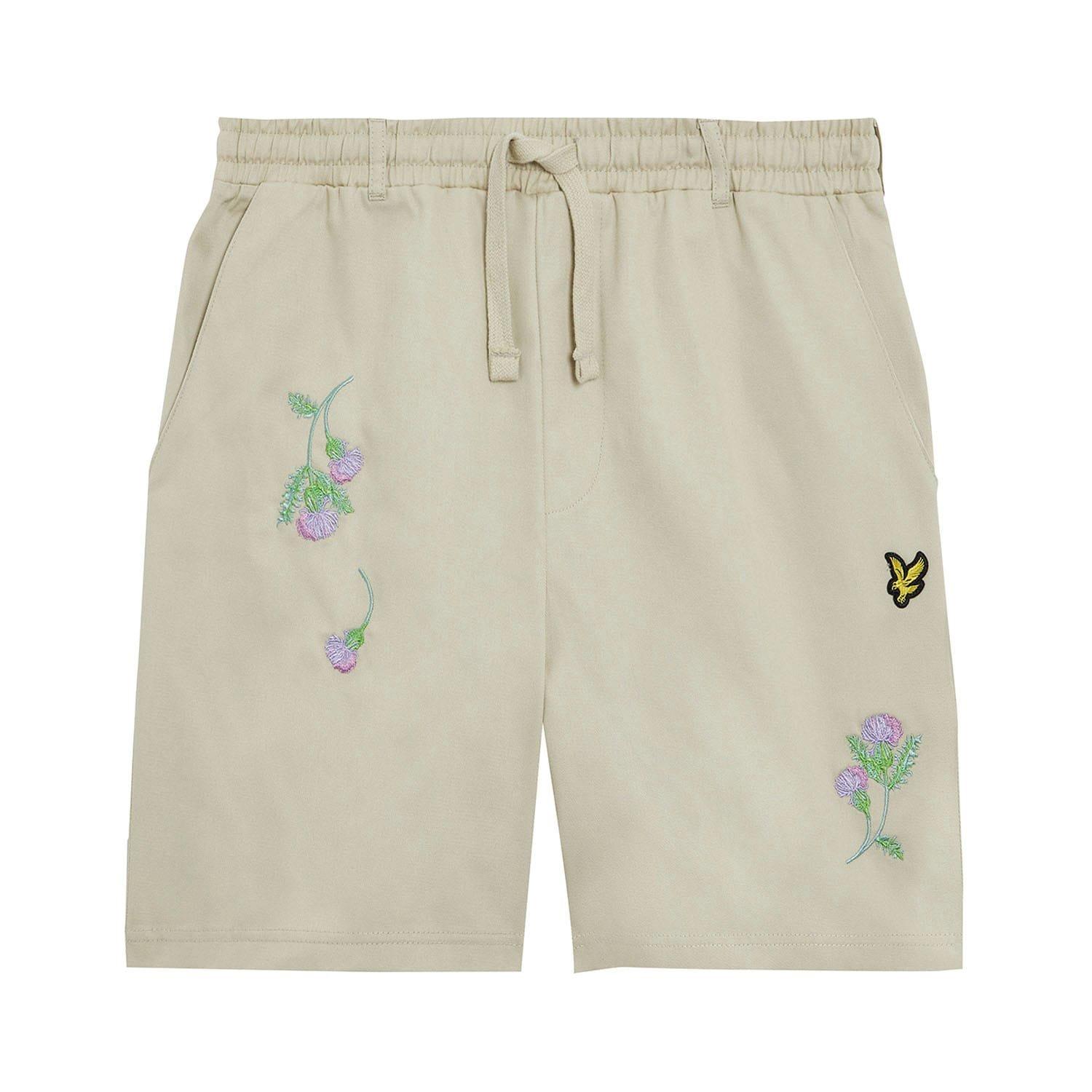 Cream - Lyle and Scott - Thistle Club Embroidered Shorts - 5