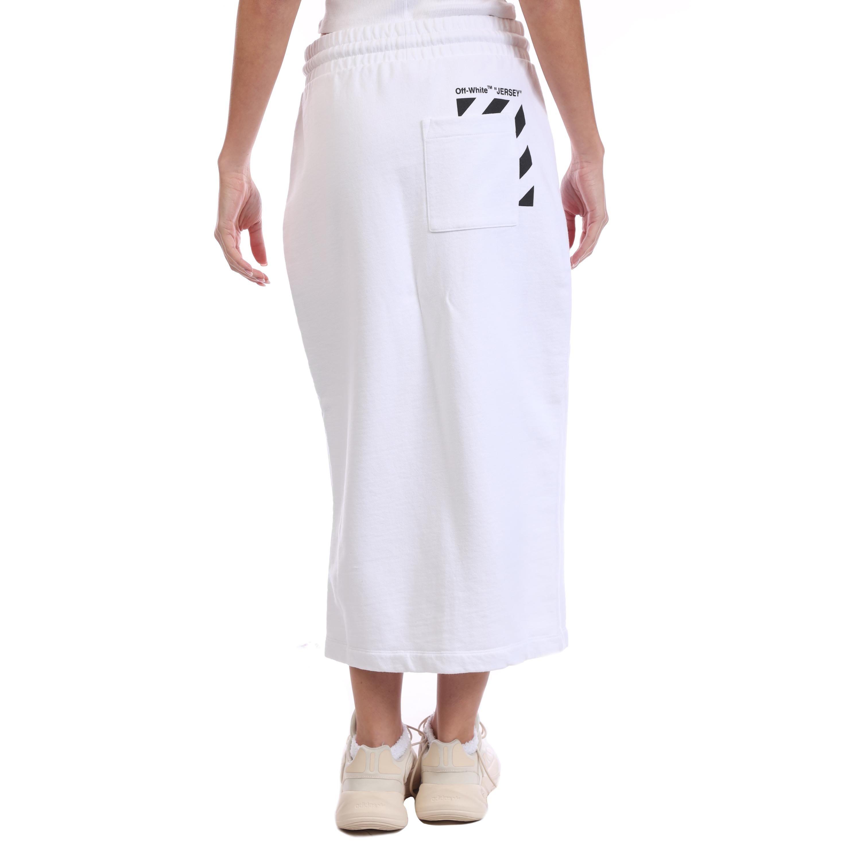 White Black - Off White - Diagonal Pocket Sweat Skirt - 3