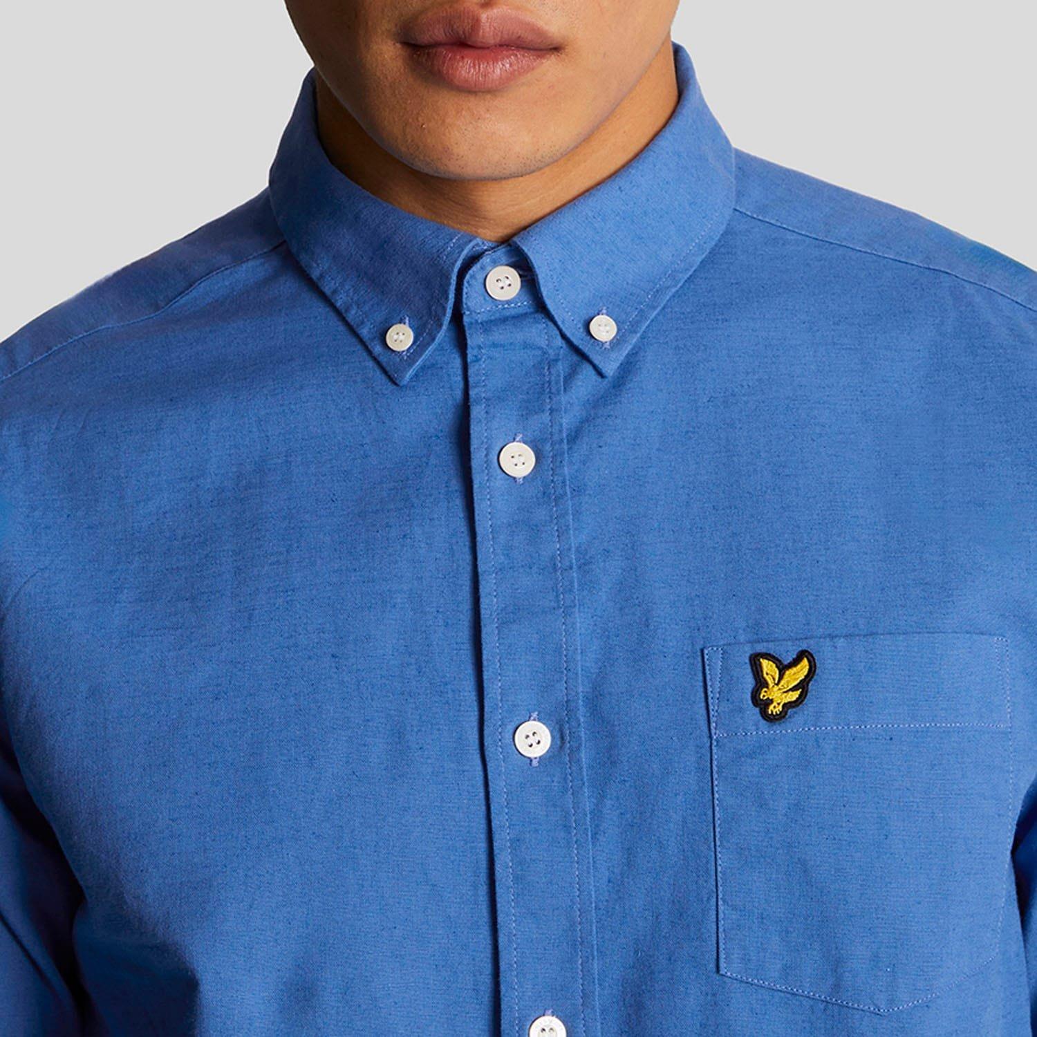 Blue - Lyle and Scott - Cotton Linen Button Down Shirt - 4