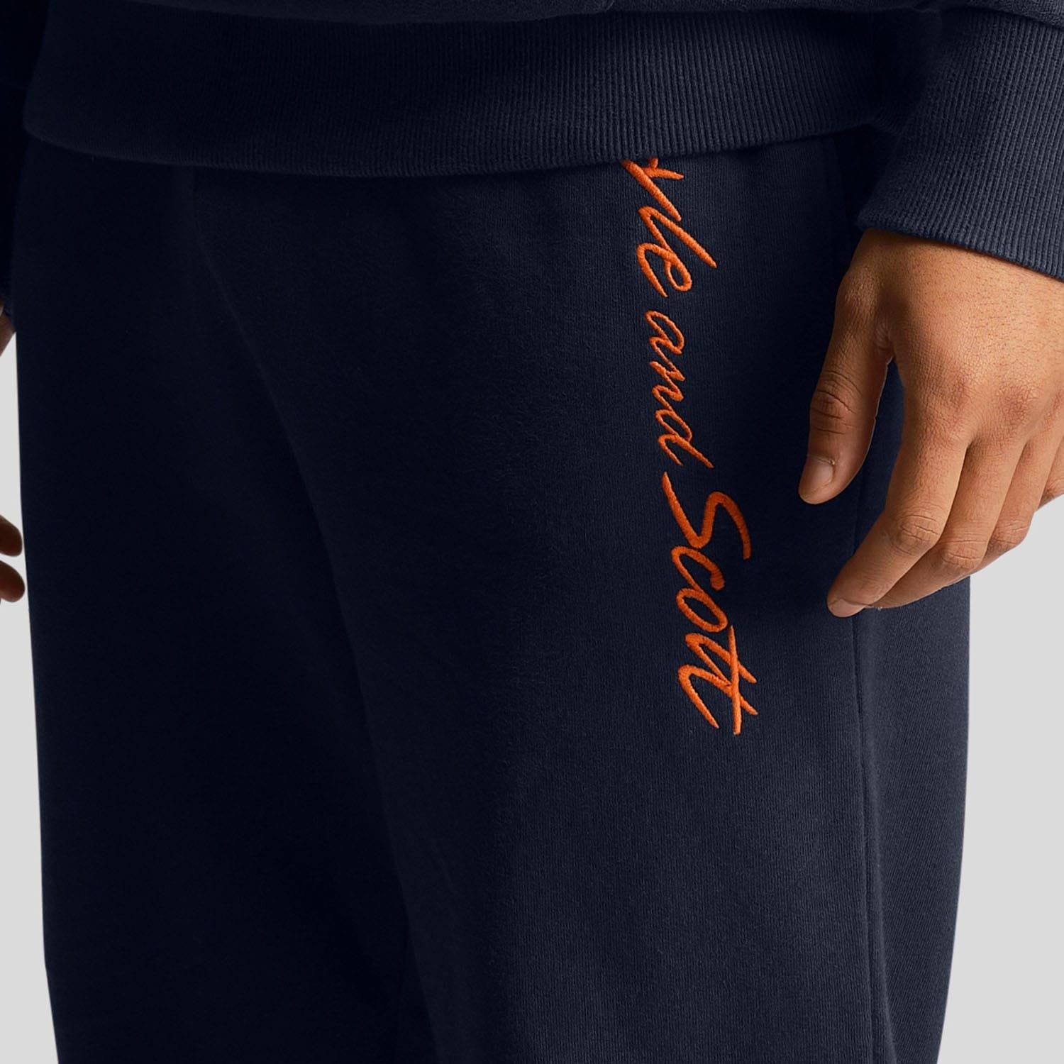 Navy Orange - Lyle and Scott - Script Embroidery Joggers - 4