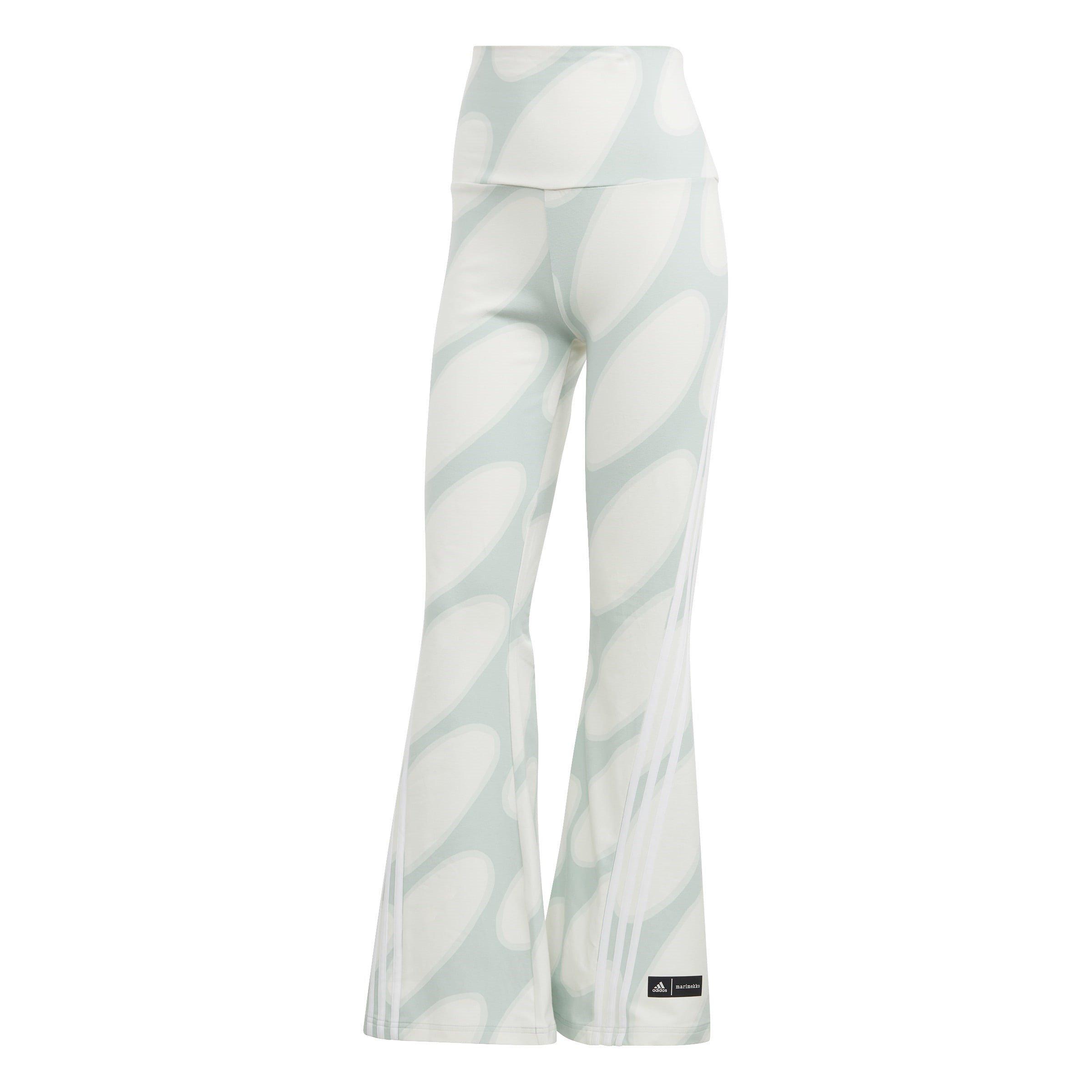 ClWh/Grn/DGrn - adidas - x Marimekko Future Icons Flared Leggings Womens - 1