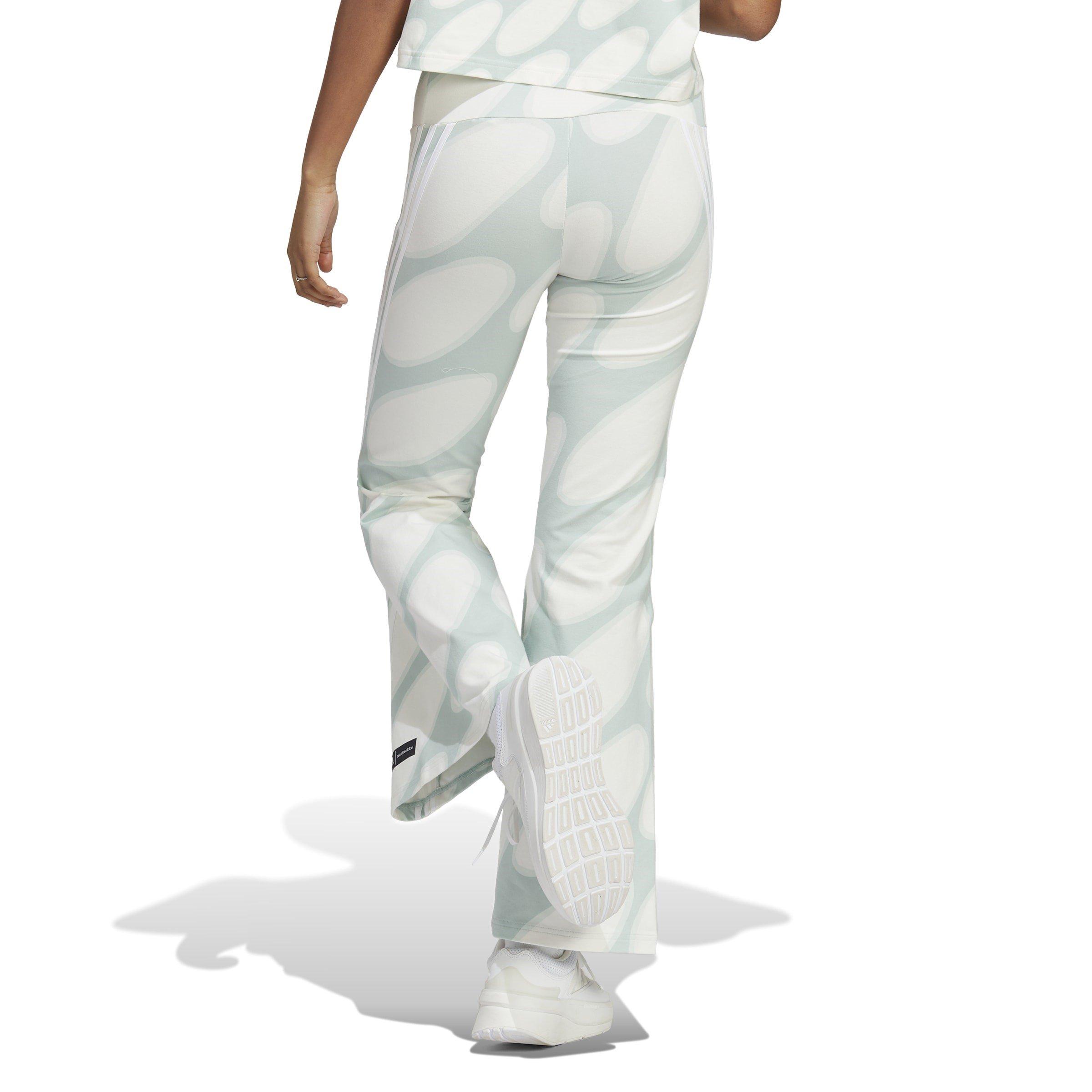 ClWh/Grn/DGrn - adidas - x Marimekko Future Icons Flared Leggings Womens - 3