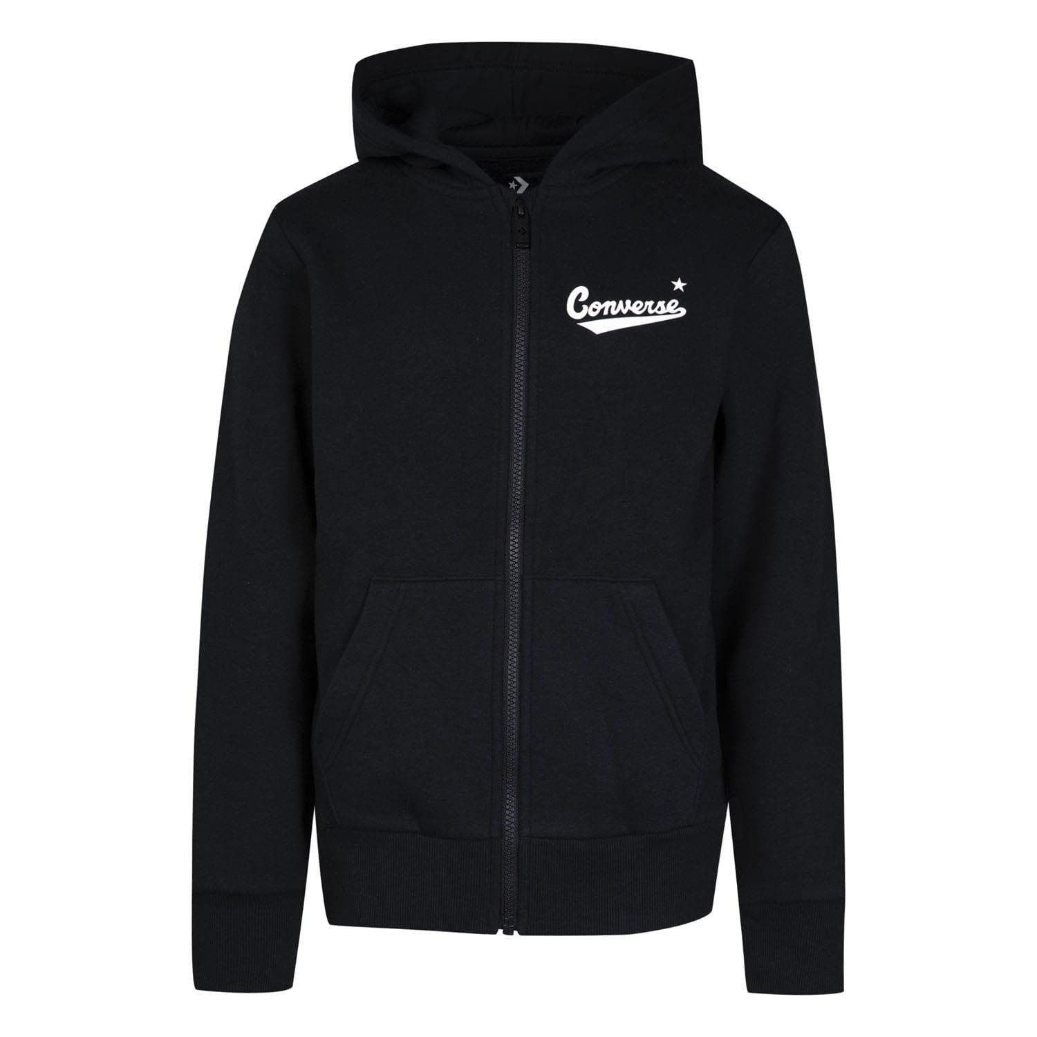 Black - Converse - Logo Graphic Full-Zip Hoodie - 1