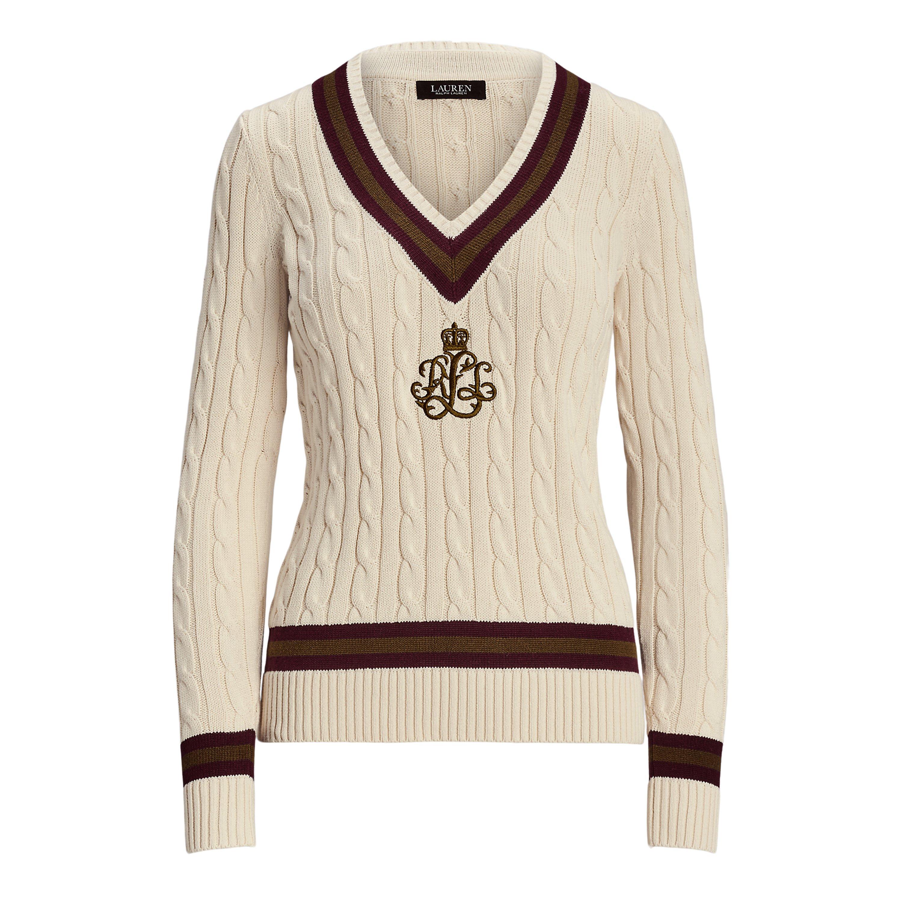 Crm/Pino/Grn - Lauren by Ralph Lauren - Cable-Knit Cricket Jumper - 1