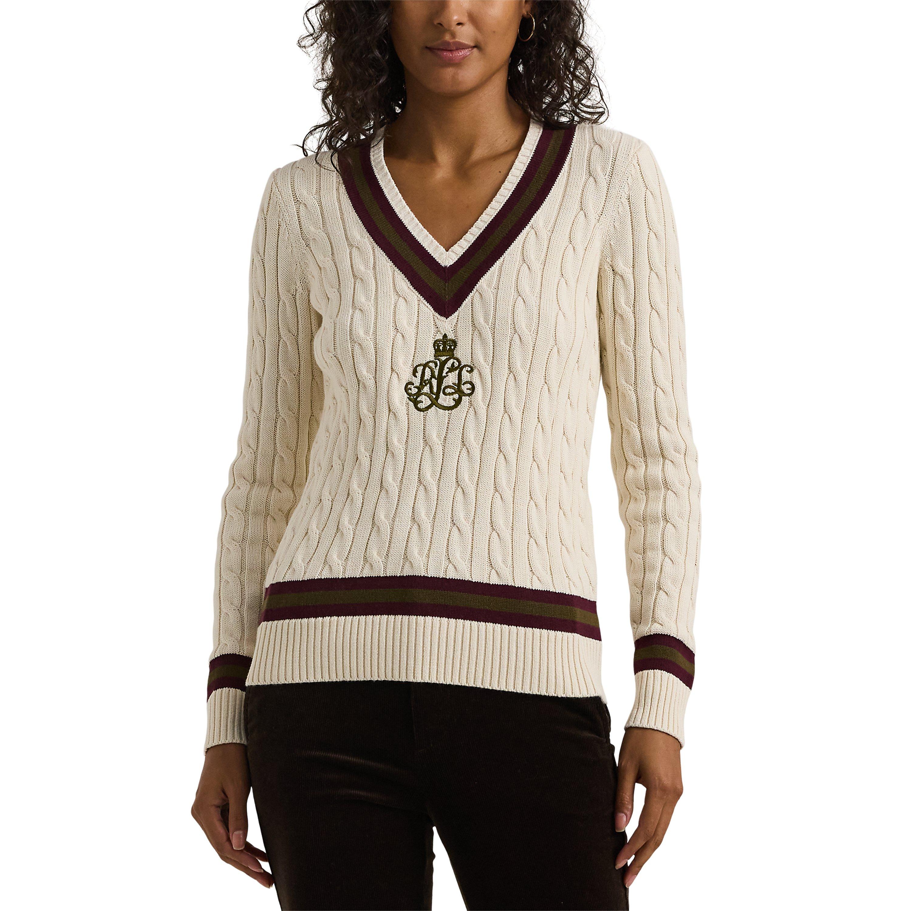 Crm/Pino/Grn - Lauren by Ralph Lauren - Cable-Knit Cricket Jumper - 2