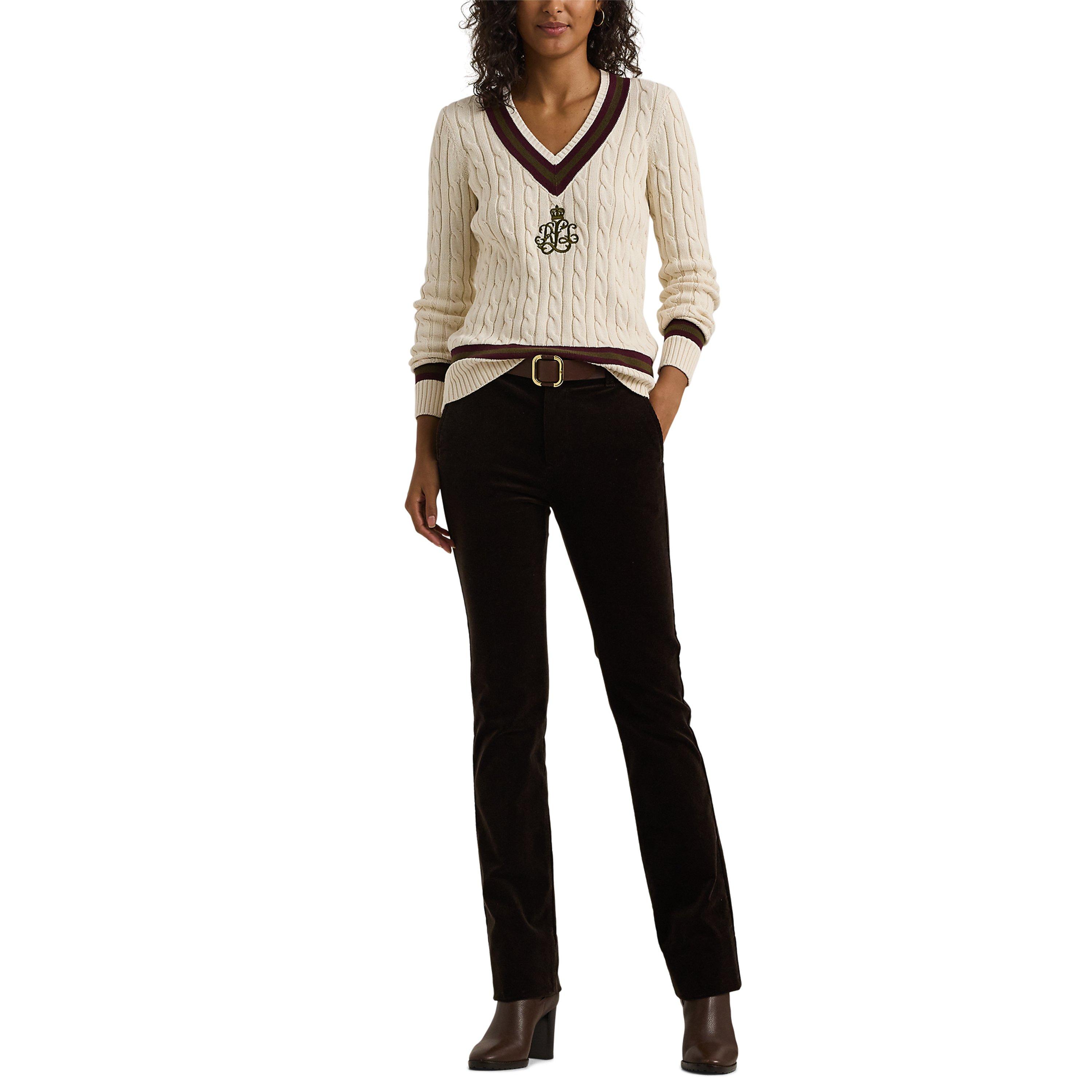 Crm/Pino/Grn - Lauren by Ralph Lauren - Cable-Knit Cricket Jumper - 4