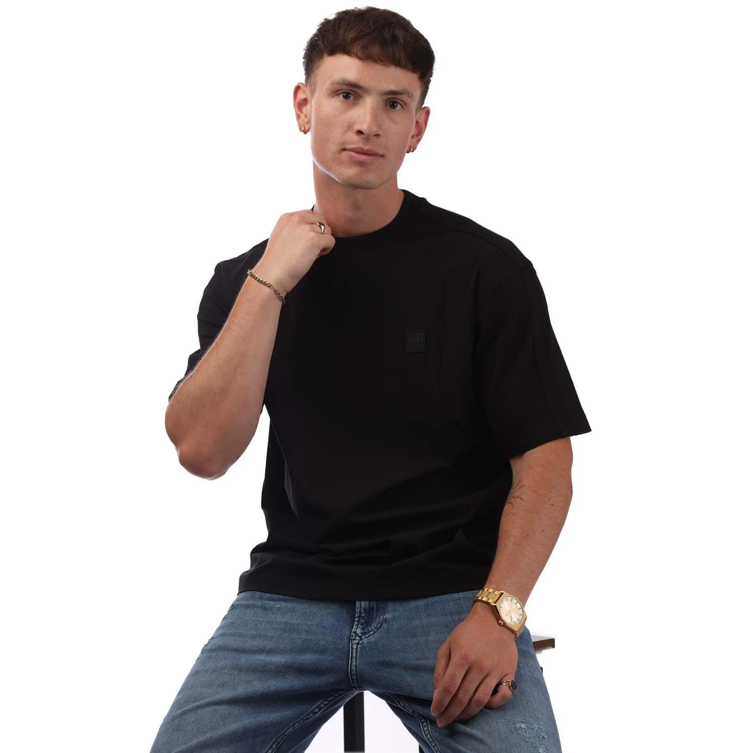 Black - Boss - Nylon Front Crewneck T-Shirt - 4