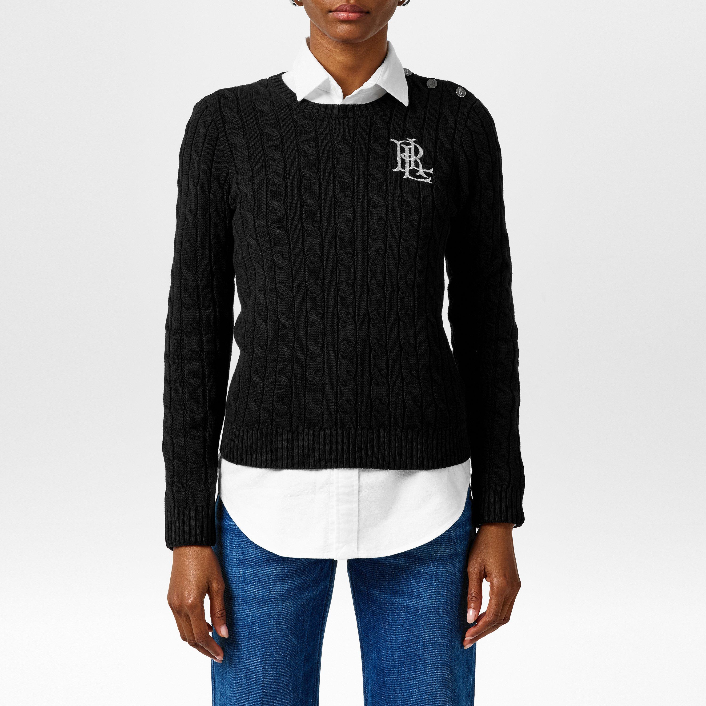 Black - Lauren by Ralph Lauren - Women's Cable-Knit Jumper - 3