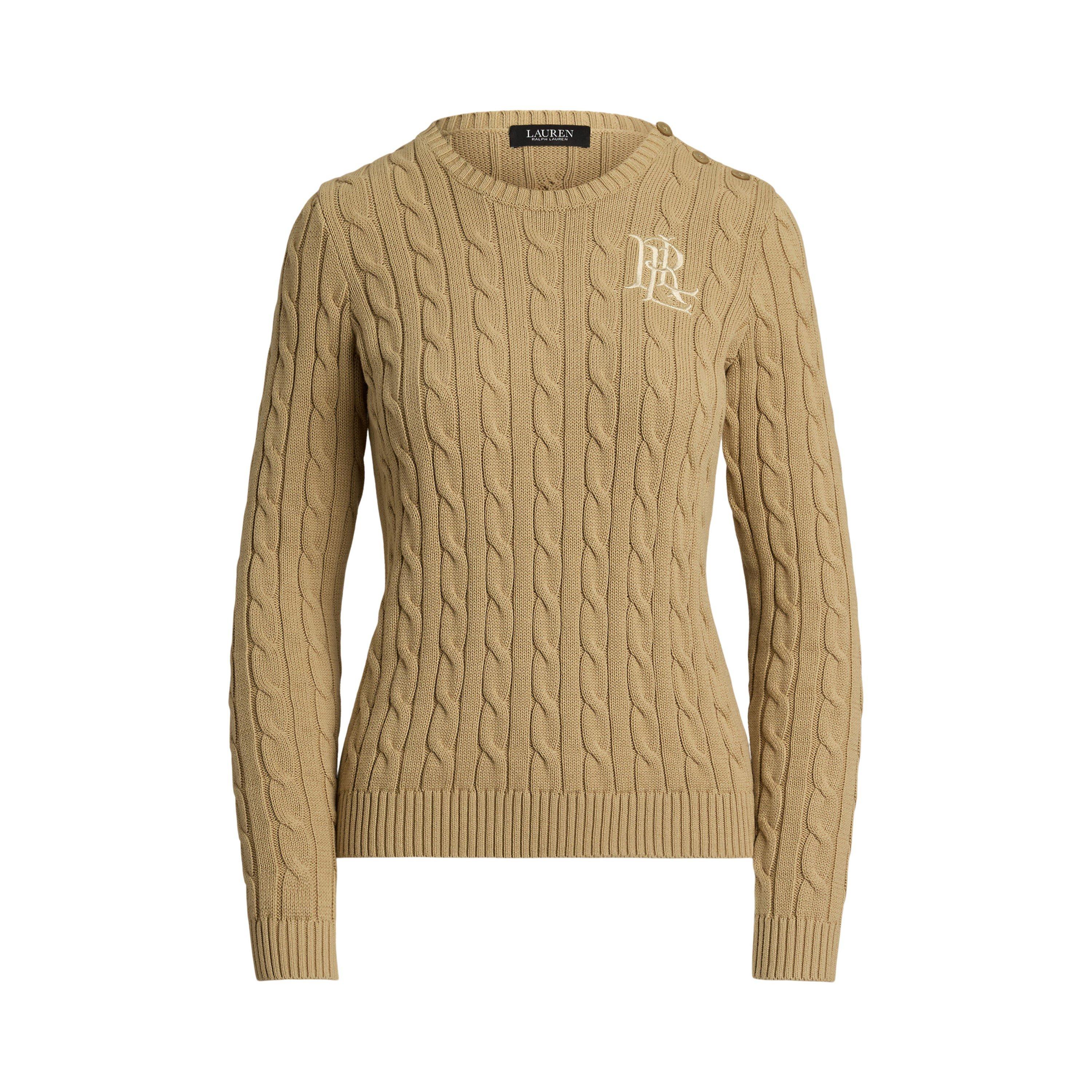 Lauren By Ralph Lauren Women's Birch Tan Cable-Knit Jumper - 16 (XL)