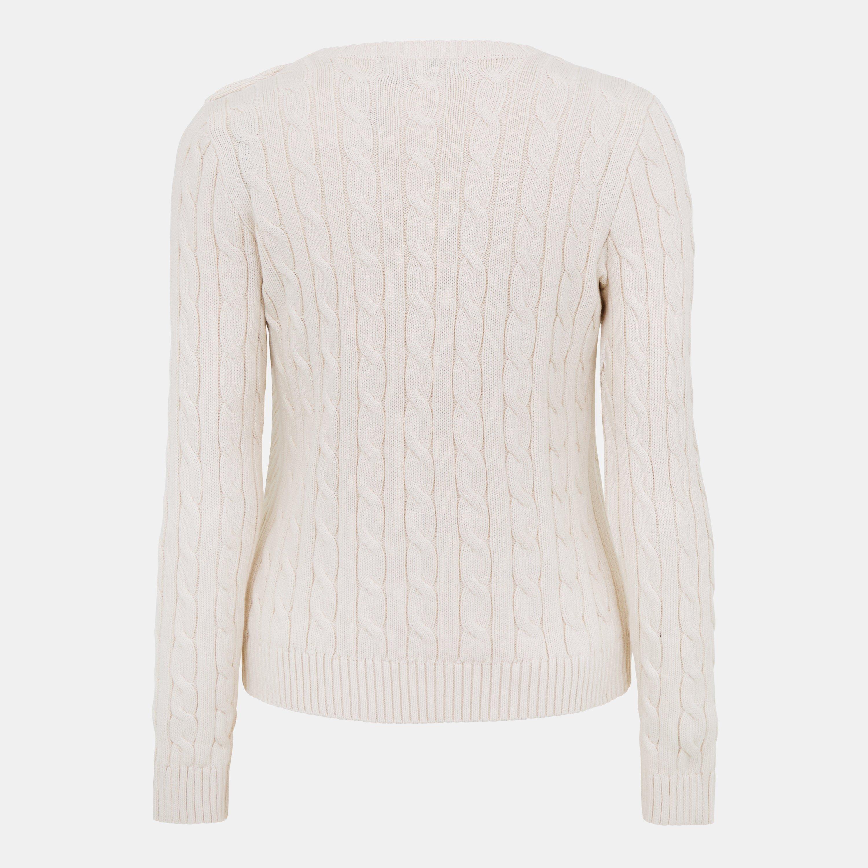 Birch Tan - Lauren by Ralph Lauren - Women's Cable-Knit Jumper - 2