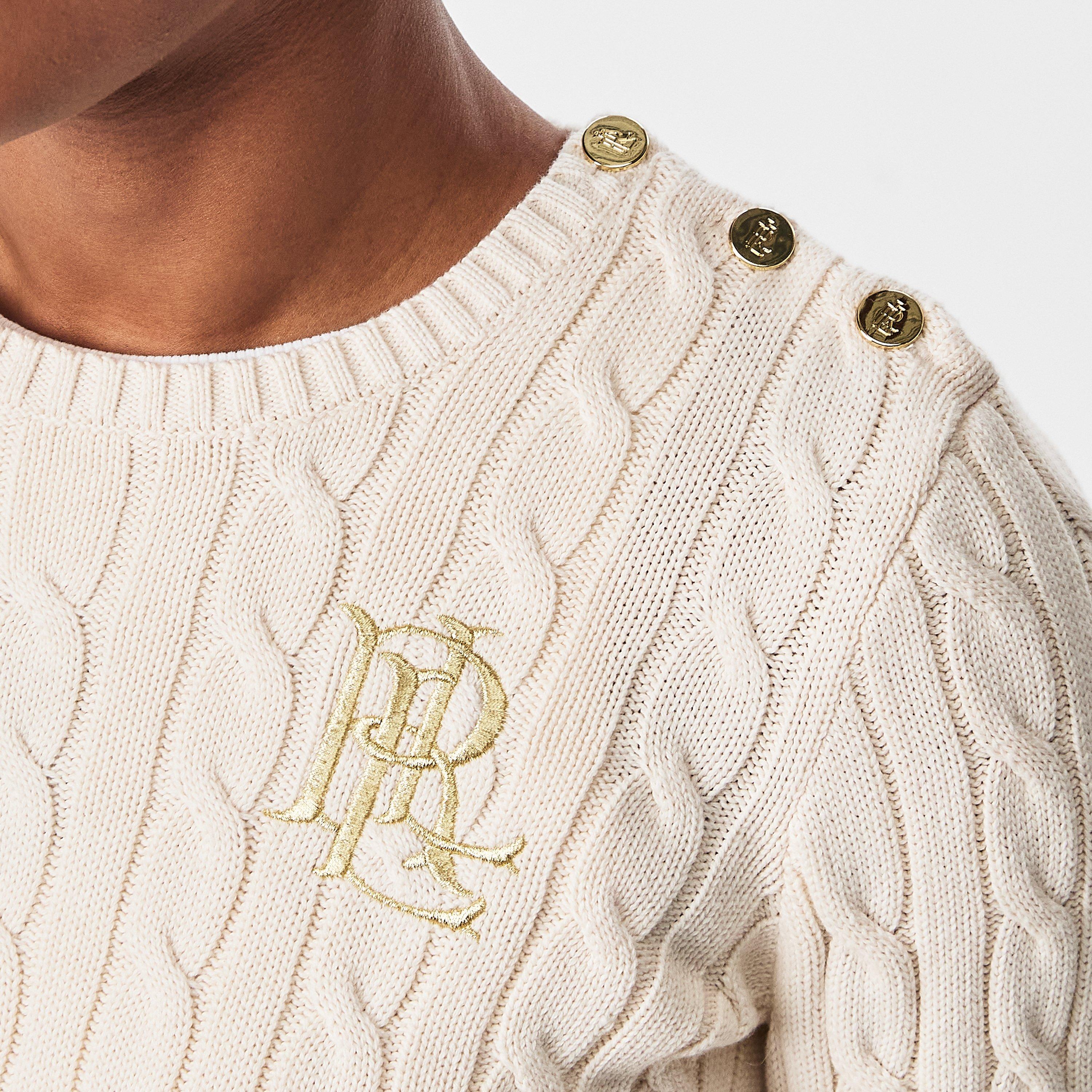 Birch Tan - Lauren by Ralph Lauren - Women's Cable-Knit Jumper - 5