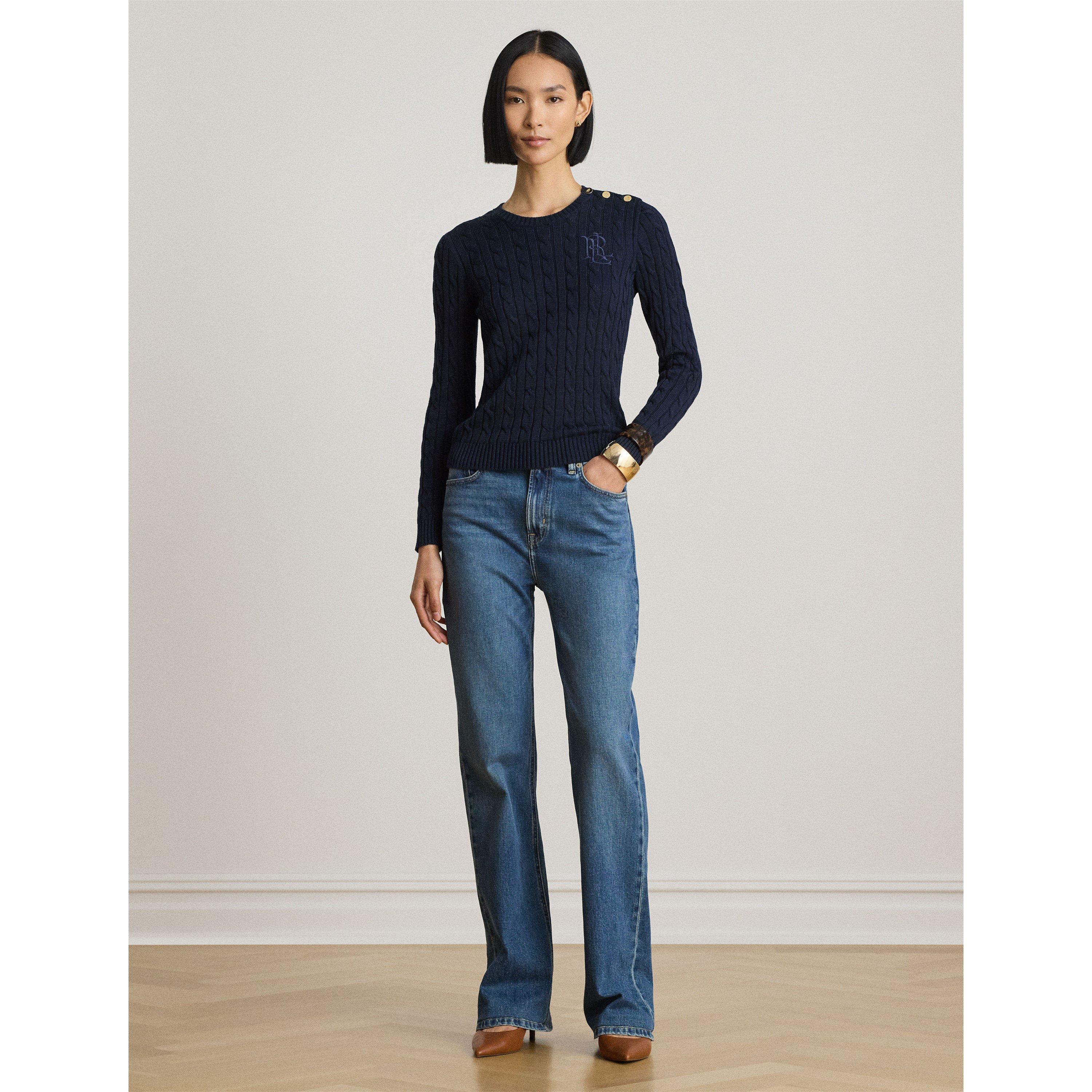 Lauren Navy - Lauren by Ralph Lauren - Women's Cable-Knit Jumper - 6