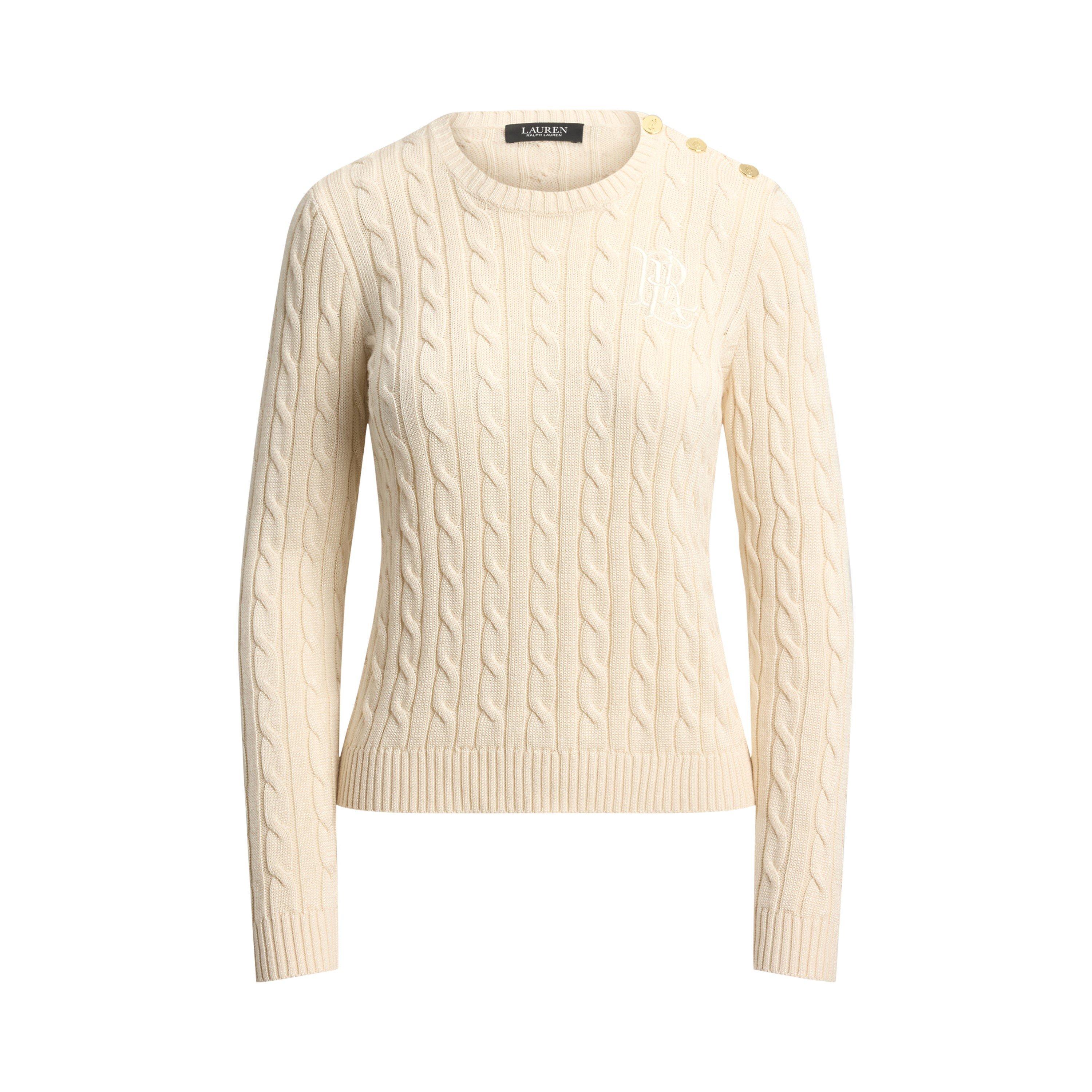Lauren By Ralph Lauren Women's Masc Cream Cable-Knit Jumper - 8 (XS)