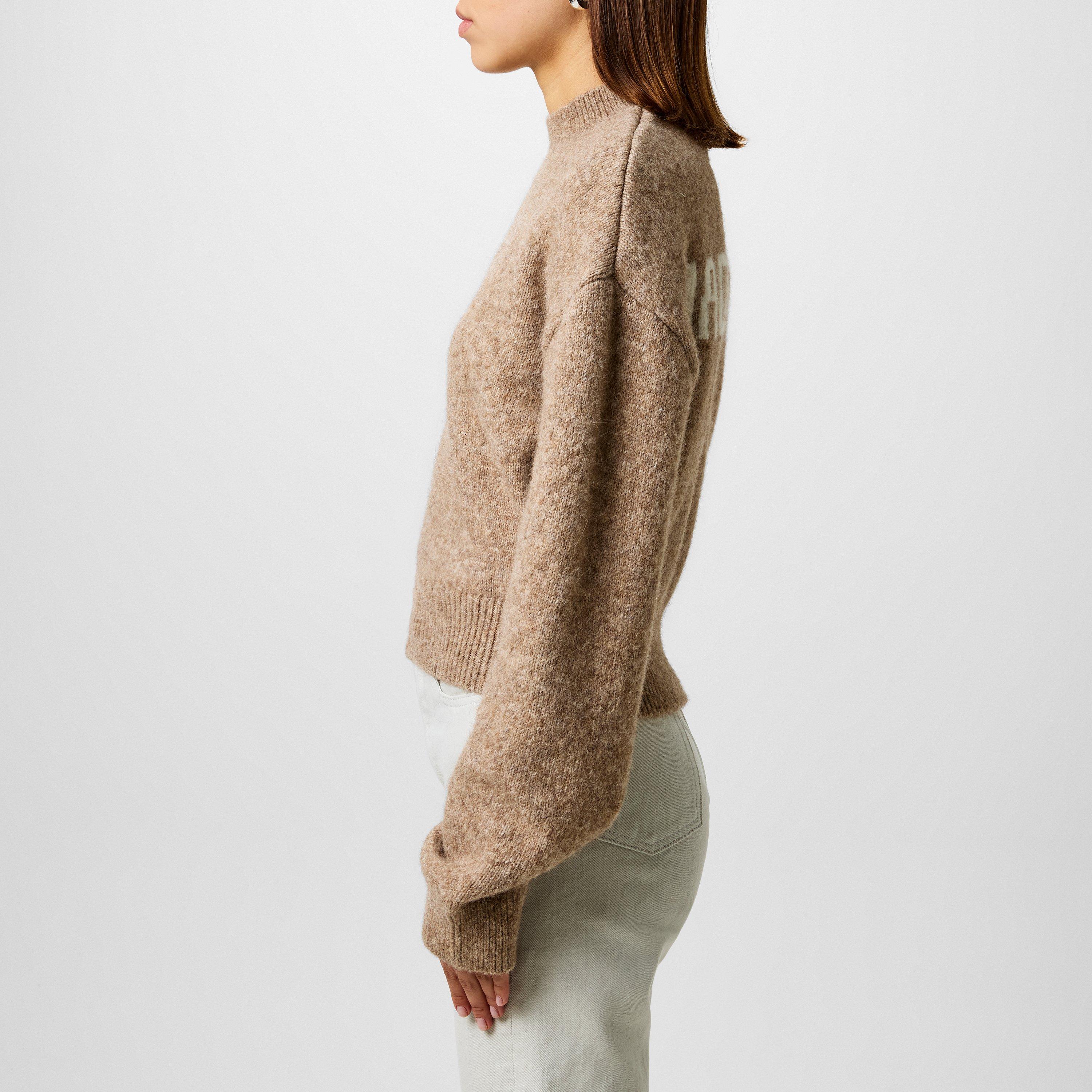 Beige - Jacquemus - Women's Logo Long-Sleeved Crew Neck Jumper - 2