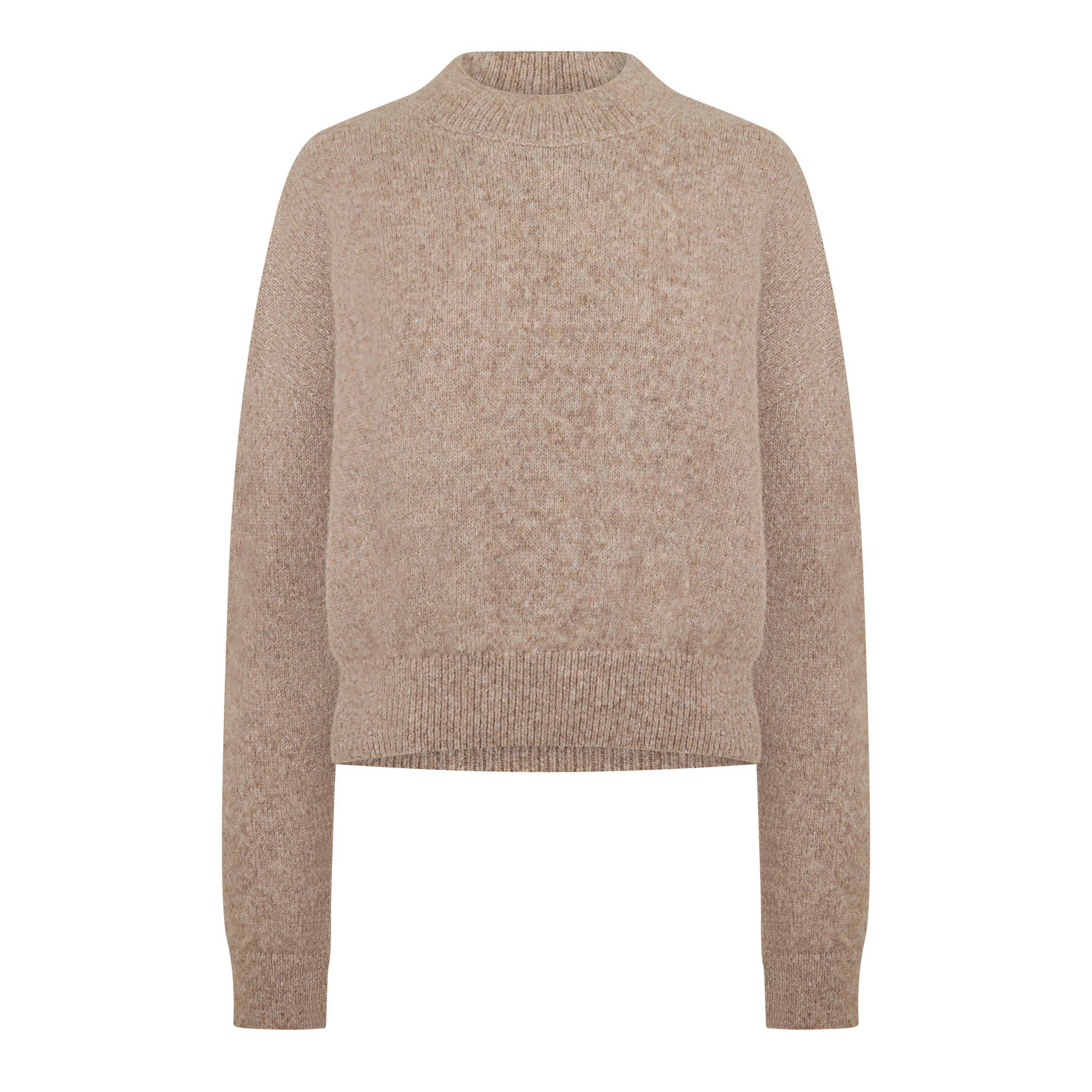 Beige - Jacquemus - Women's Logo Long-Sleeved Crew Neck Jumper - 5