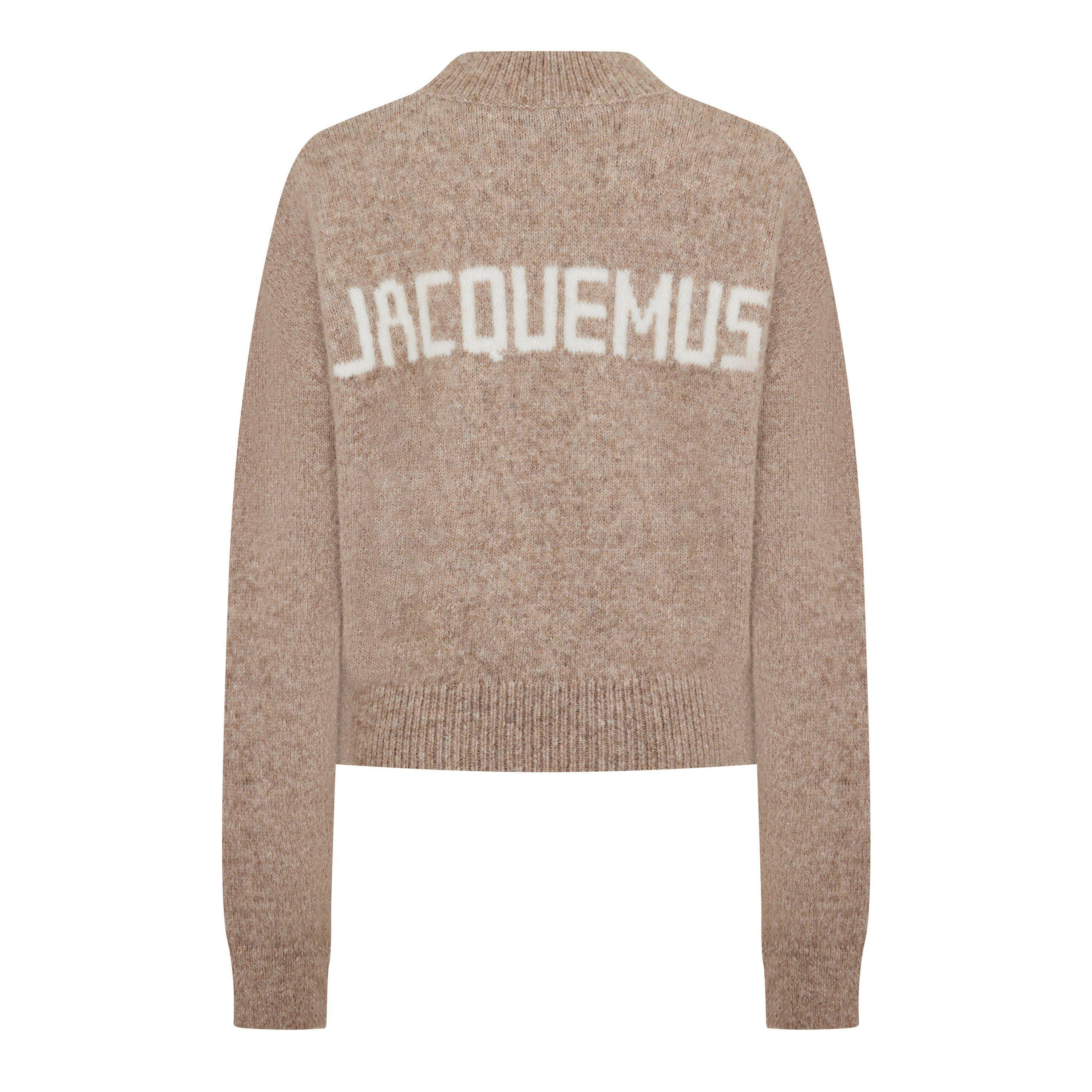 Beige - Jacquemus - Women's Logo Long-Sleeved Crew Neck Jumper - 6