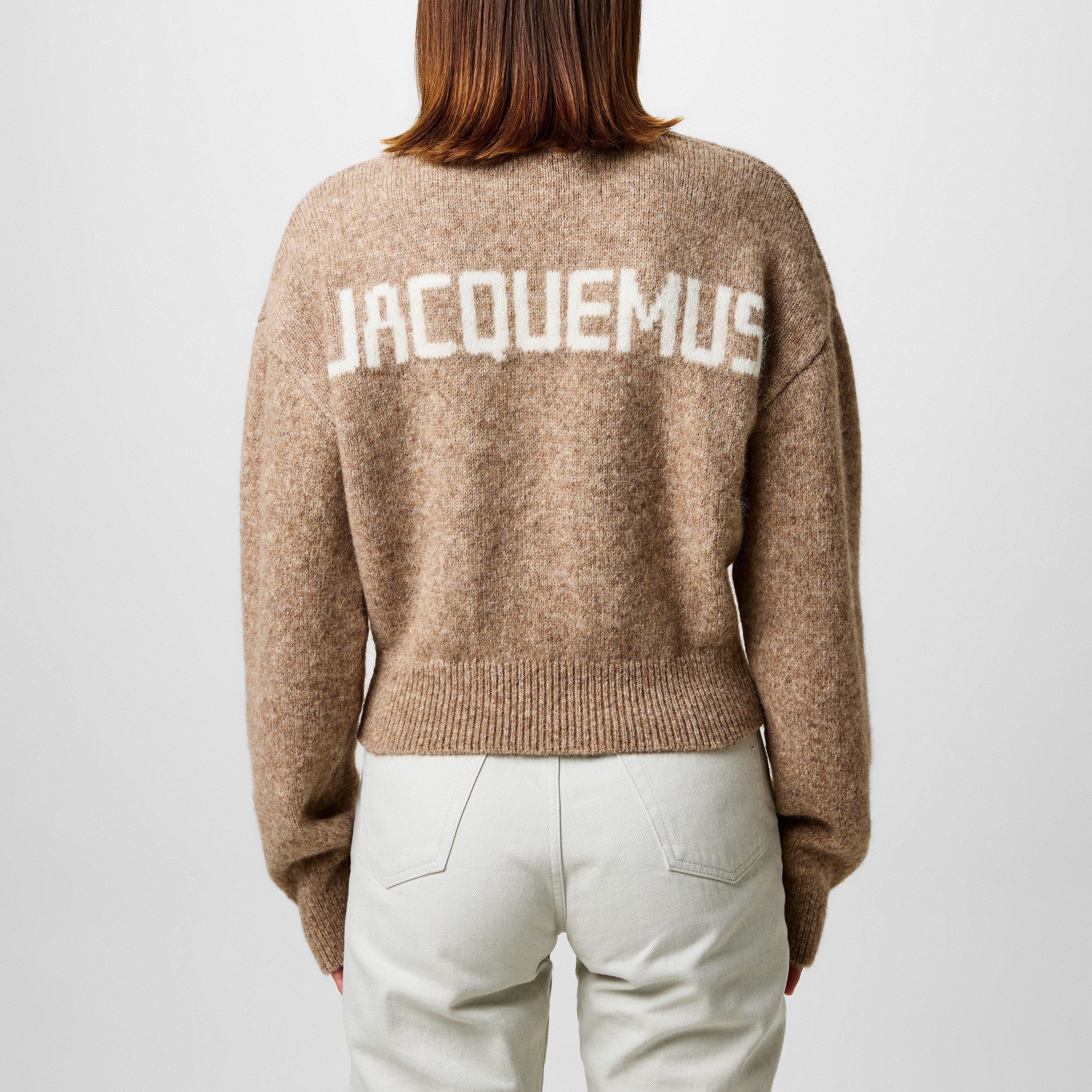 Beige - Jacquemus - Women's Logo Long-Sleeved Crew Neck Jumper - 3
