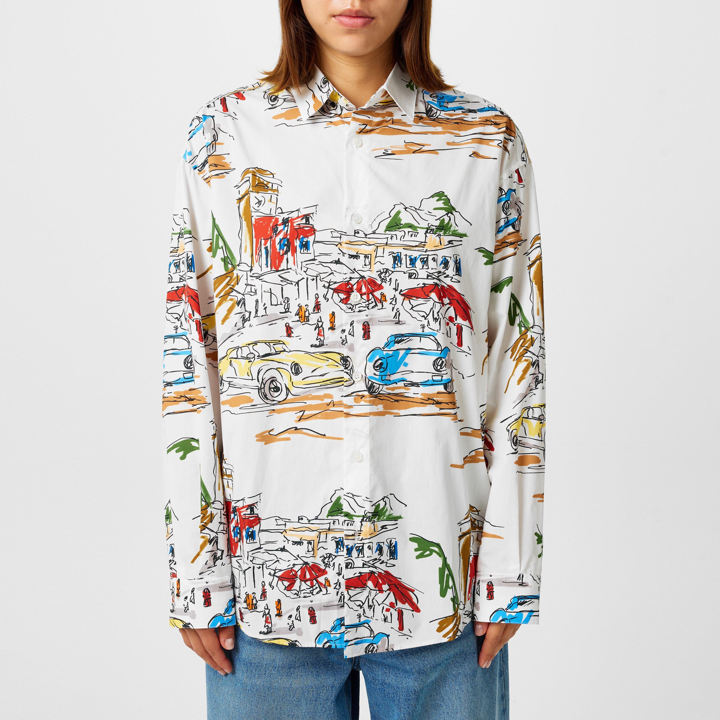 Capri White - Jacquemus - Women's Long-Sleeve Patterned Shirt - 1