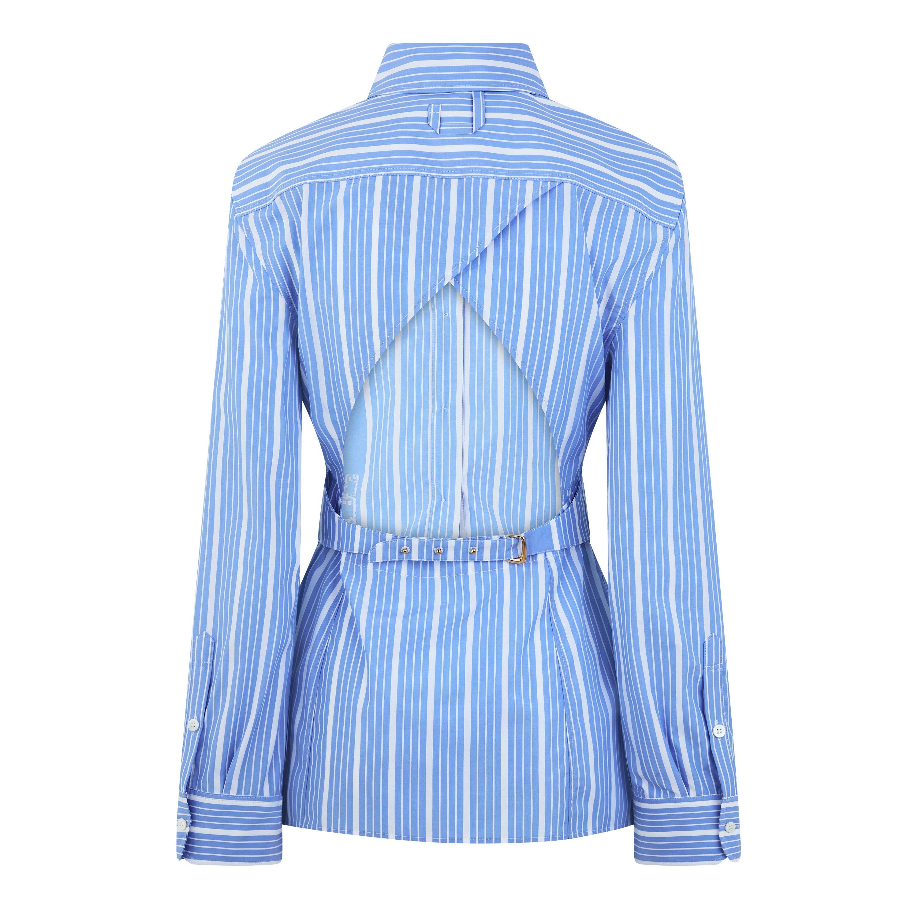 Blue/Logo - Jacquemus - Women's Pablo Long-Sleeve Patterned Shirt - 6
