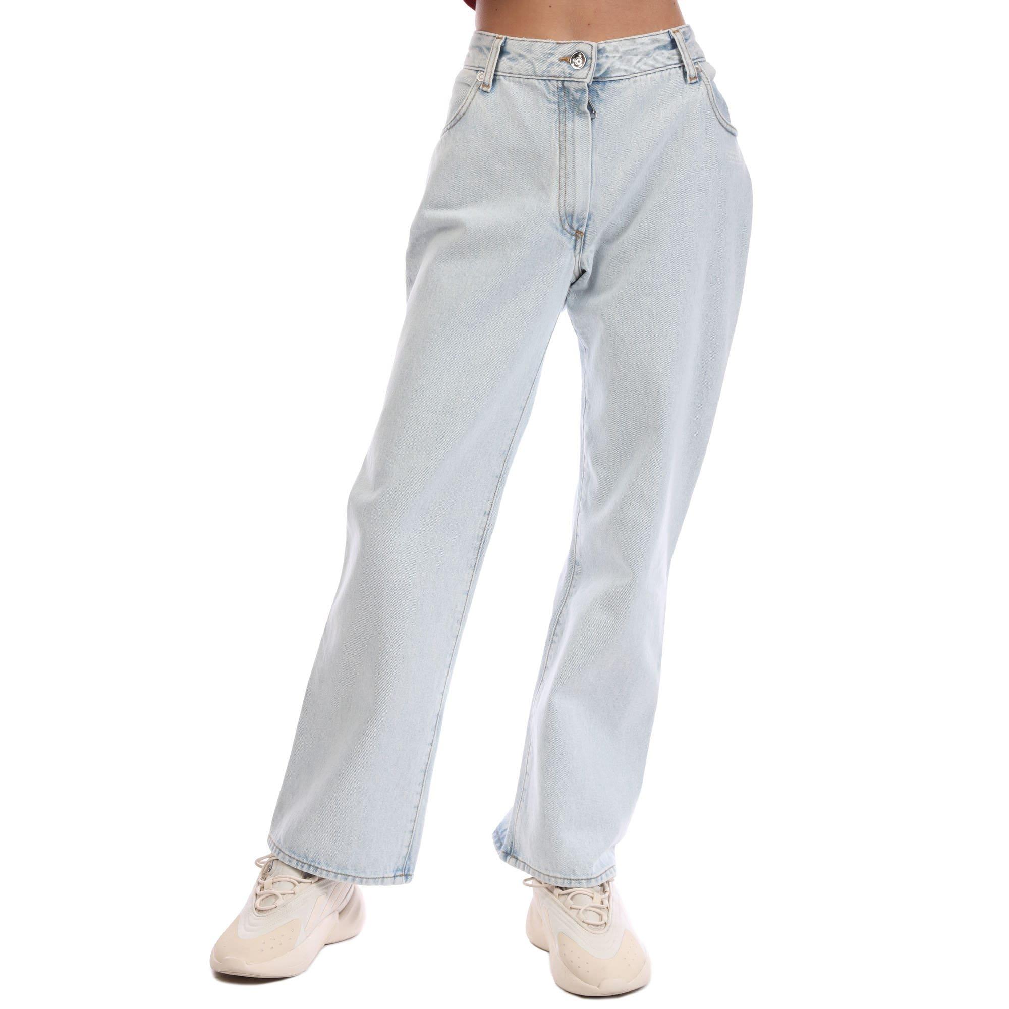 Blue-White - Off White - Corporate Cropped Flare Jeans - 1