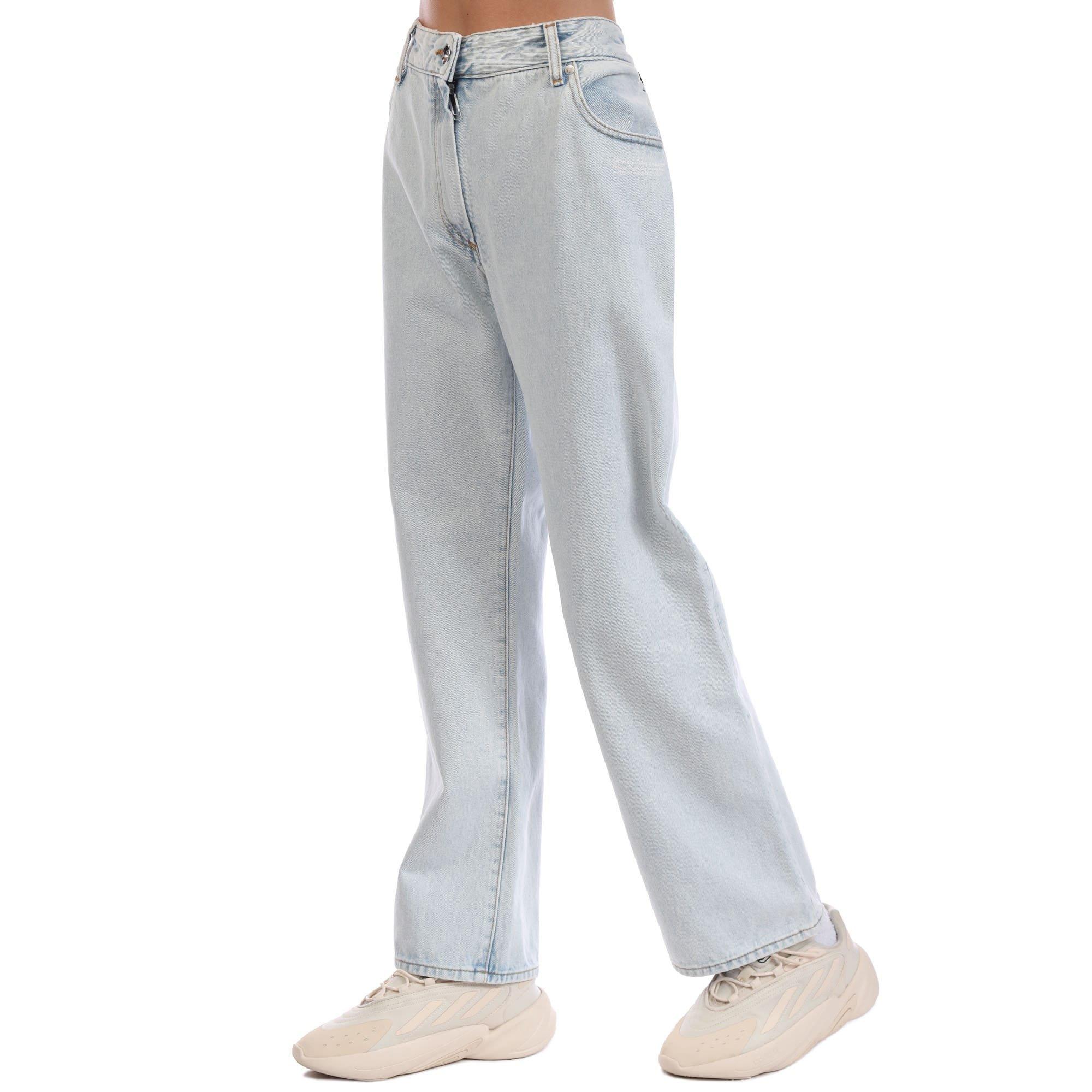 Blue-White - Off White - Corporate Cropped Flare Jeans - 3