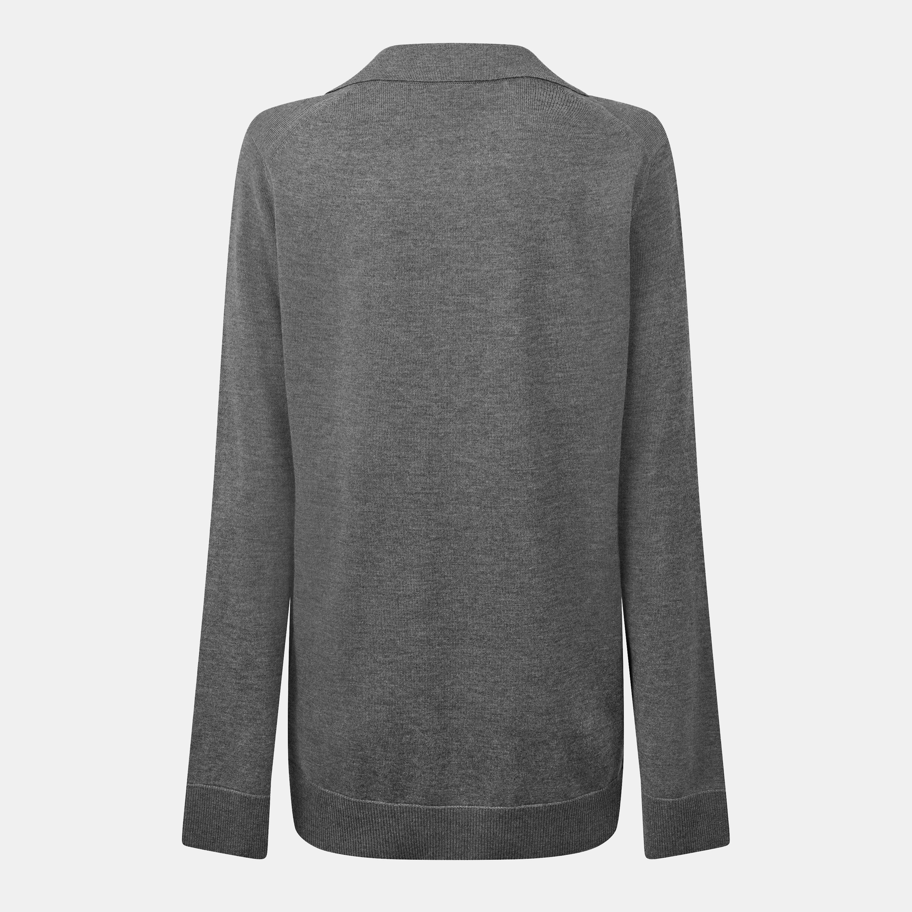 Medium Grey - Gucci - Extra Fine Wool Polo Top - 2