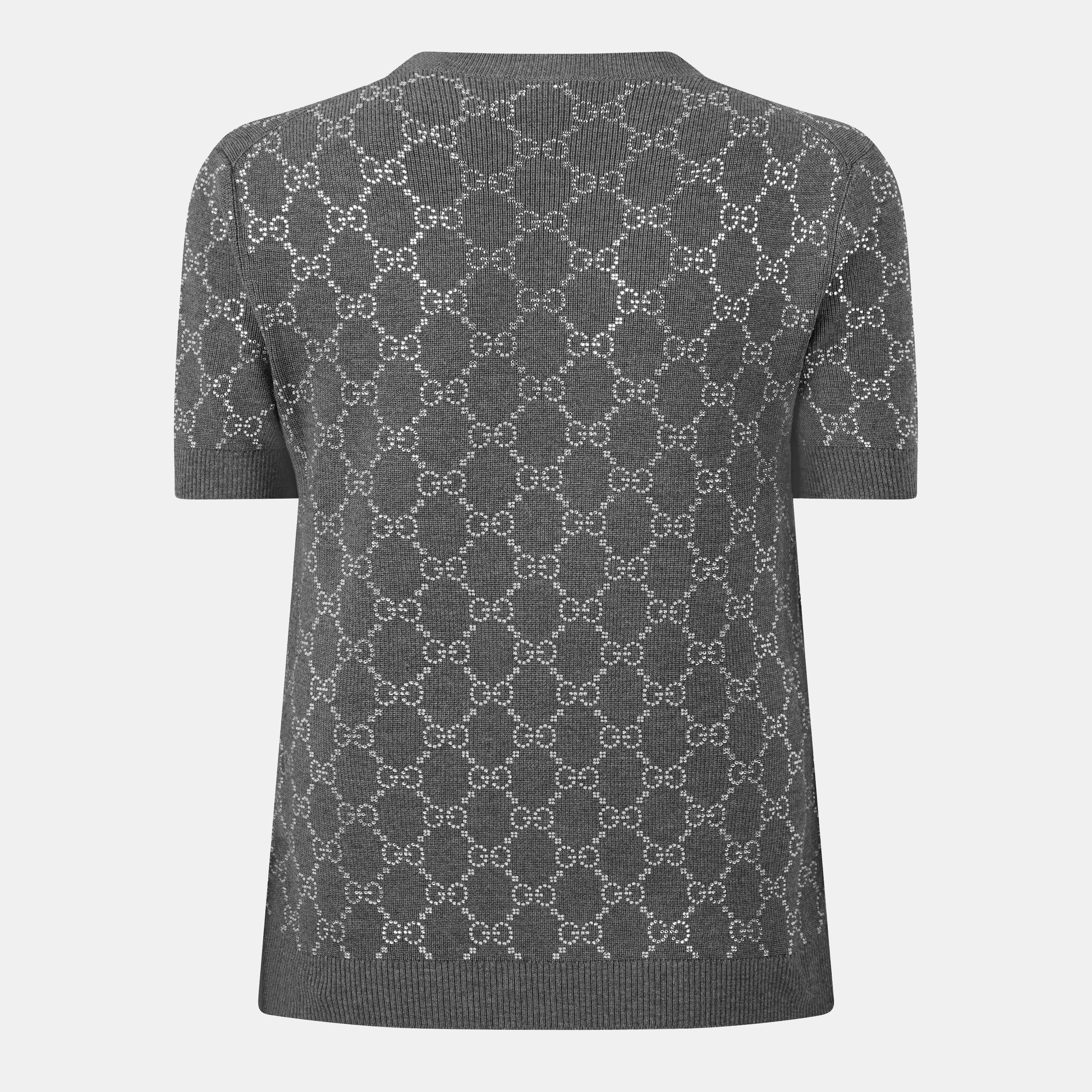 Medium Grey - Gucci - Monogram Crew Neck Jumper Top - 2