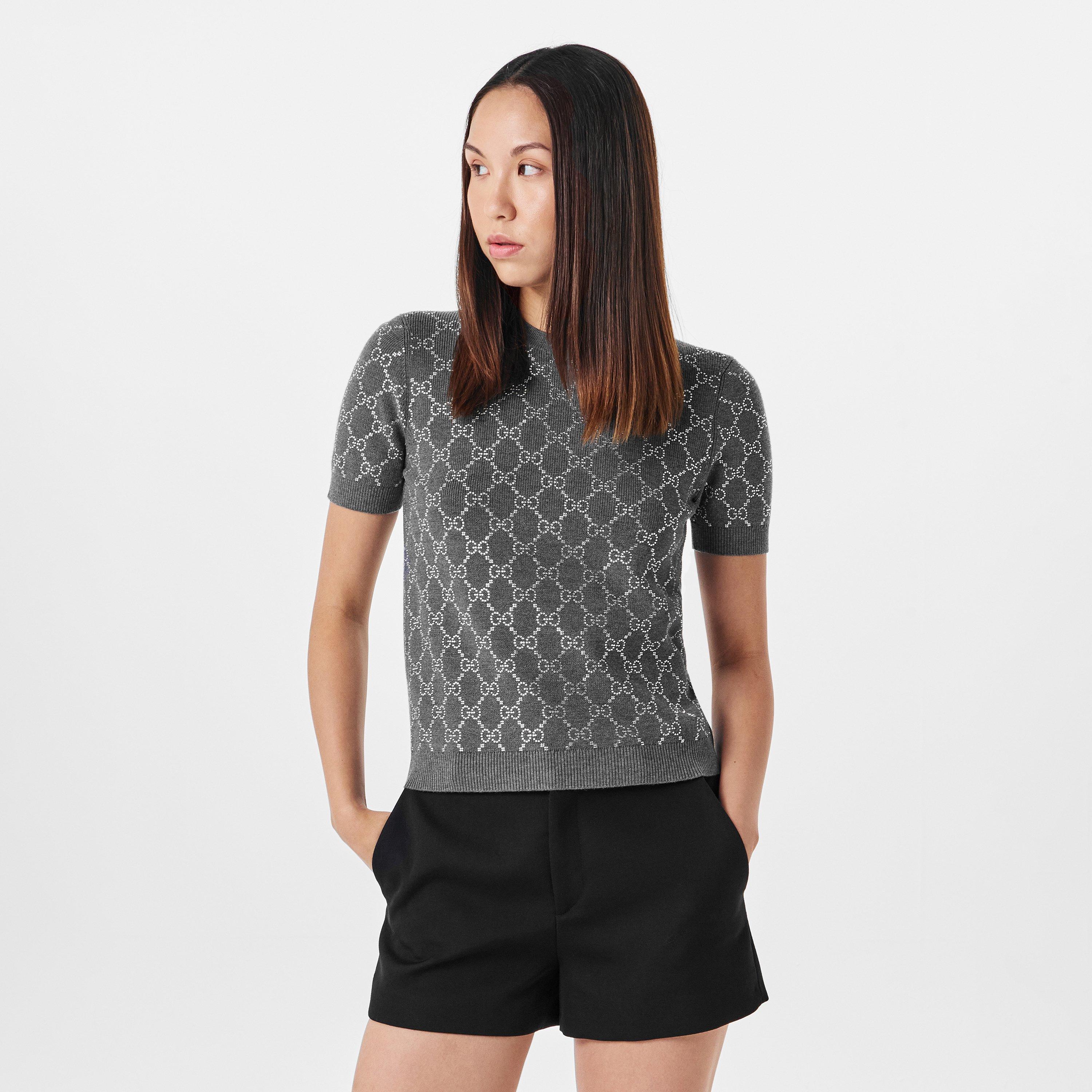 Medium Grey - Gucci - Monogram Crew Neck Jumper Top - 3