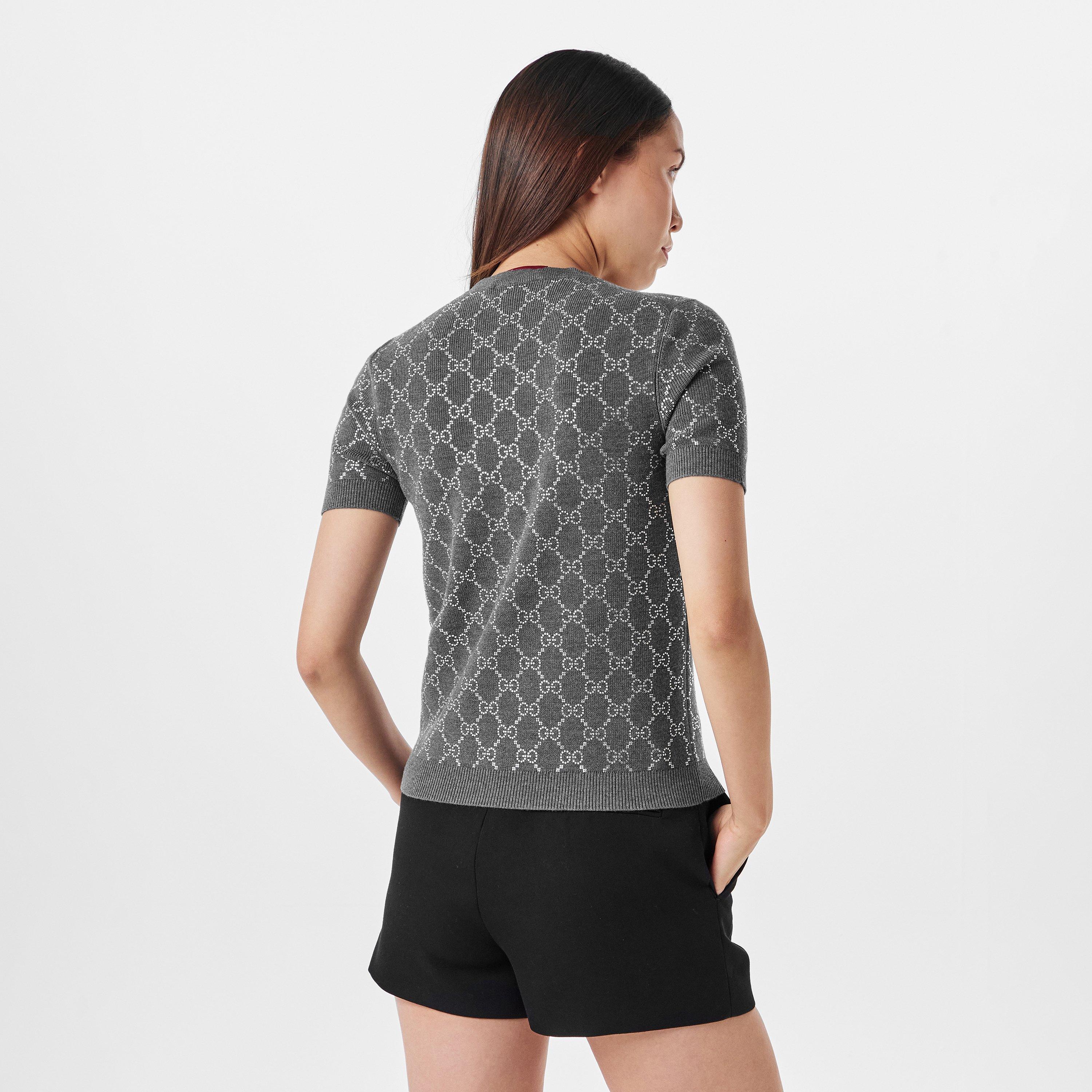 Medium Grey - Gucci - Monogram Crew Neck Jumper Top - 4