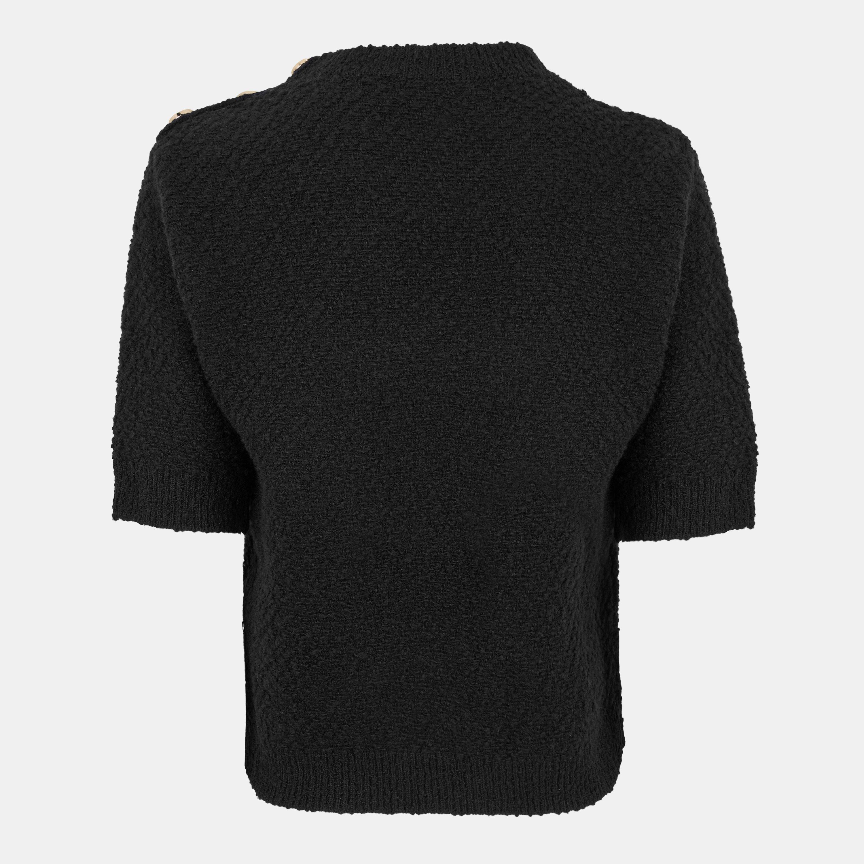 Black - Gucci - Women's Plain Wool Crew Sweater - 2
