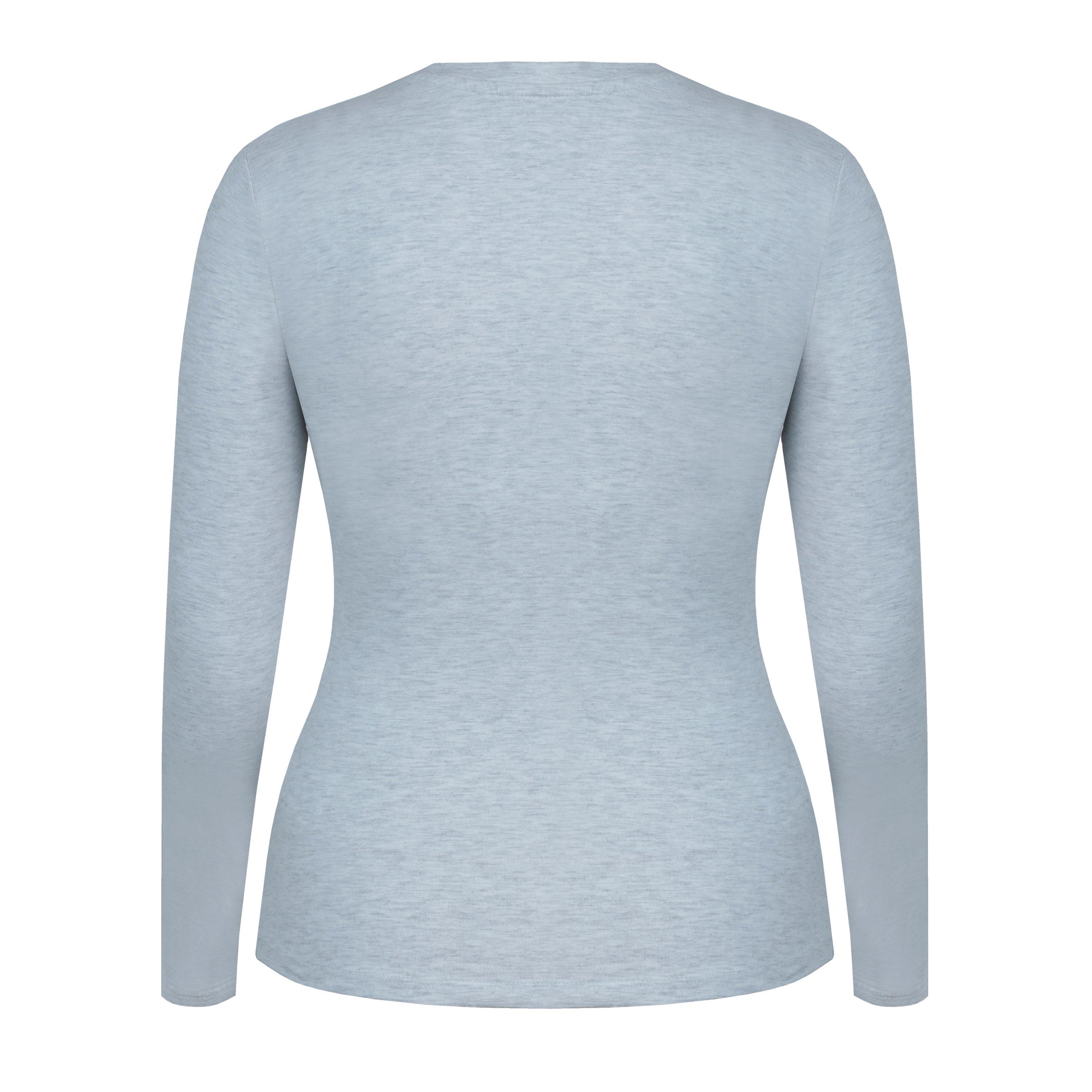 Grey Marl - Slazenger - Women's Slaz Essentials Slim Fit Long-Sleeve T-Shirt - 2