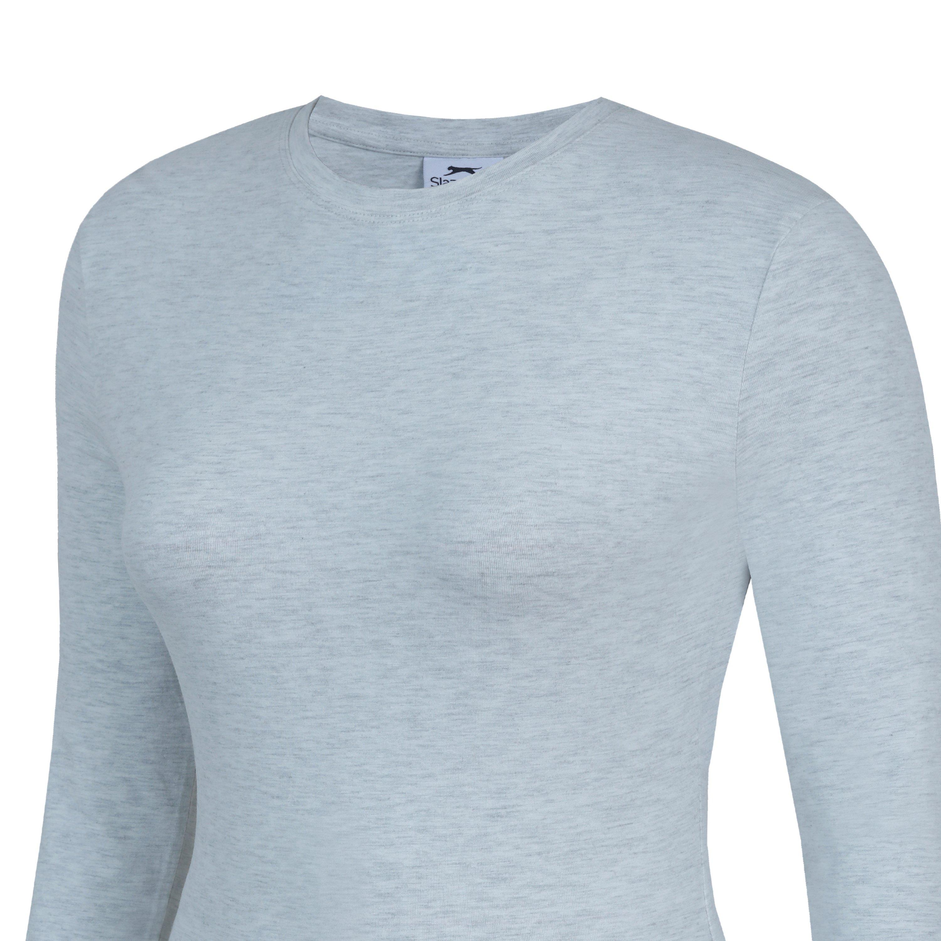 Grey Marl - Slazenger - Women's Slaz Essentials Slim Fit Long-Sleeve T-Shirt - 5