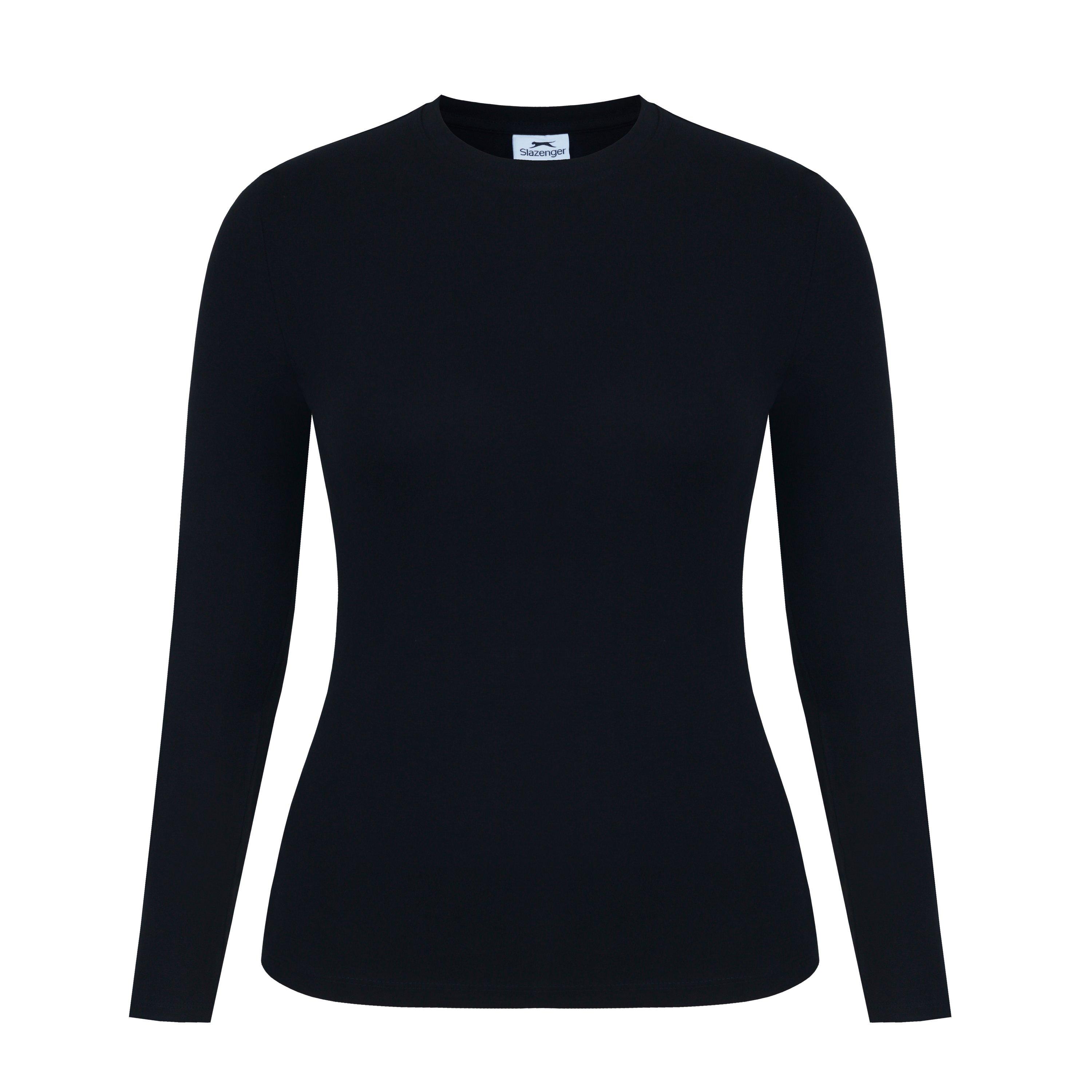 Black - Slazenger - Women's Slaz Essentials Slim Fit Long-Sleeve T-Shirt - 1