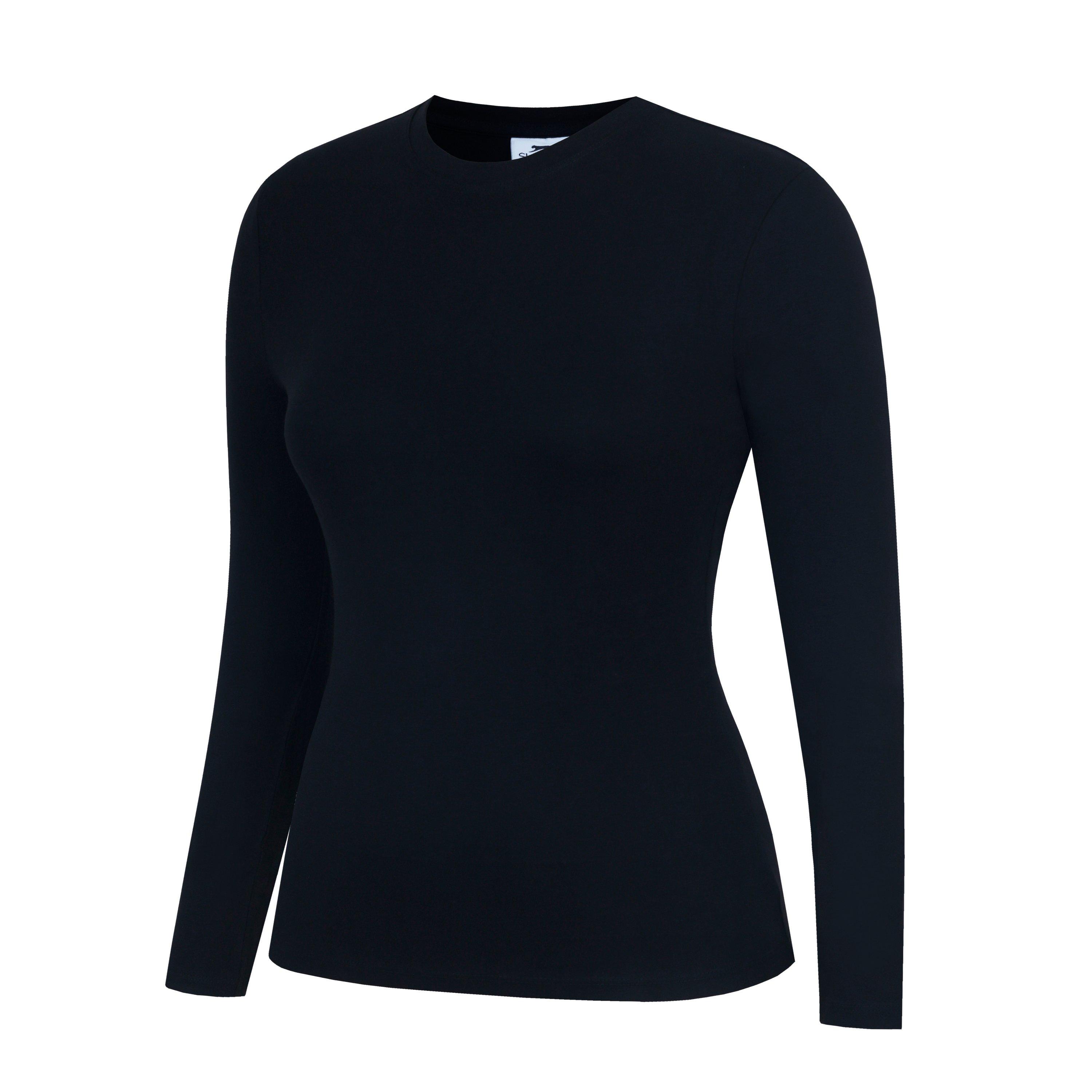 Black - Slazenger - Slaz Essentials Slim Fit Long-Sleeve T-Shirt - 3