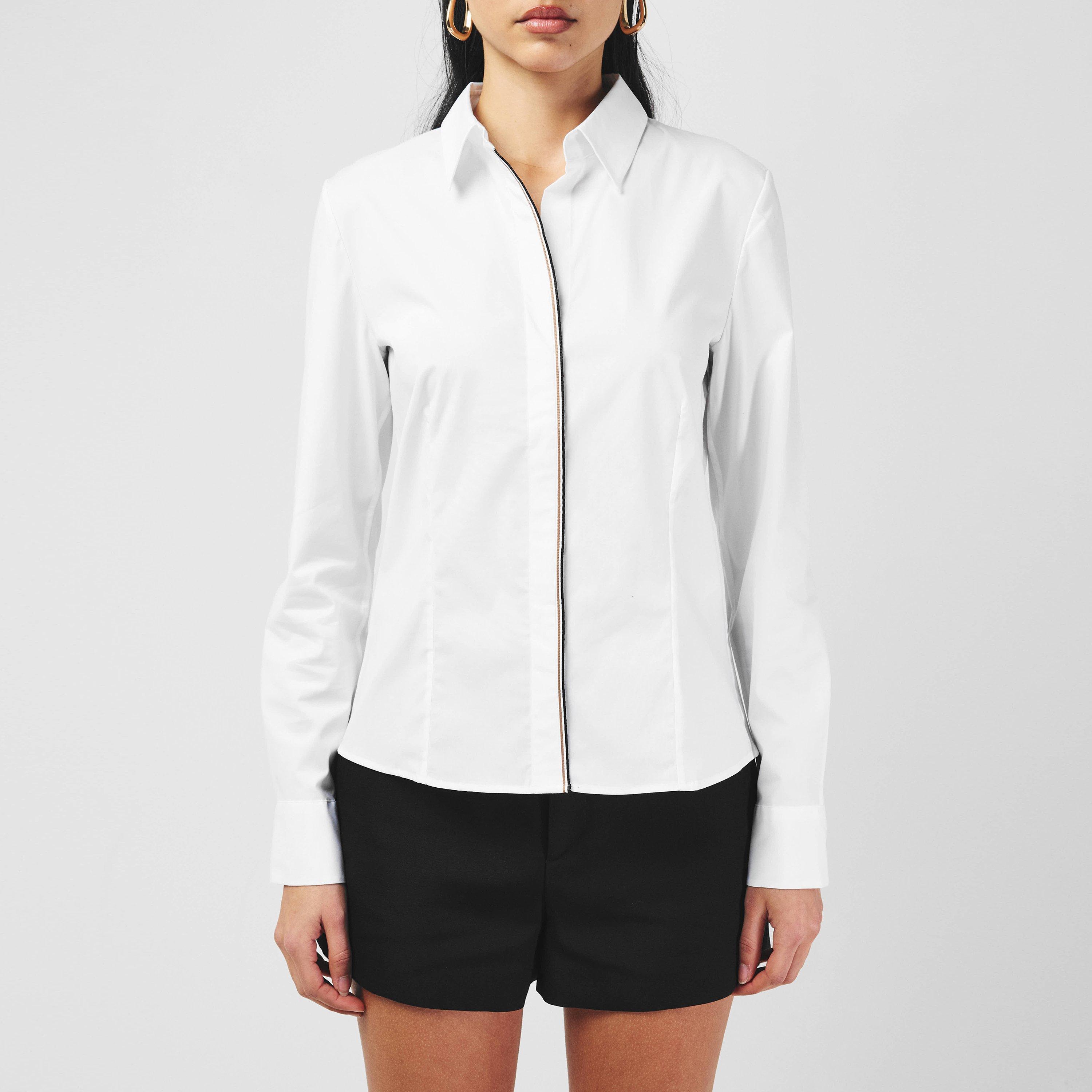 White - Boss - Women's Bierdie Tailored Fit Shirt - 3