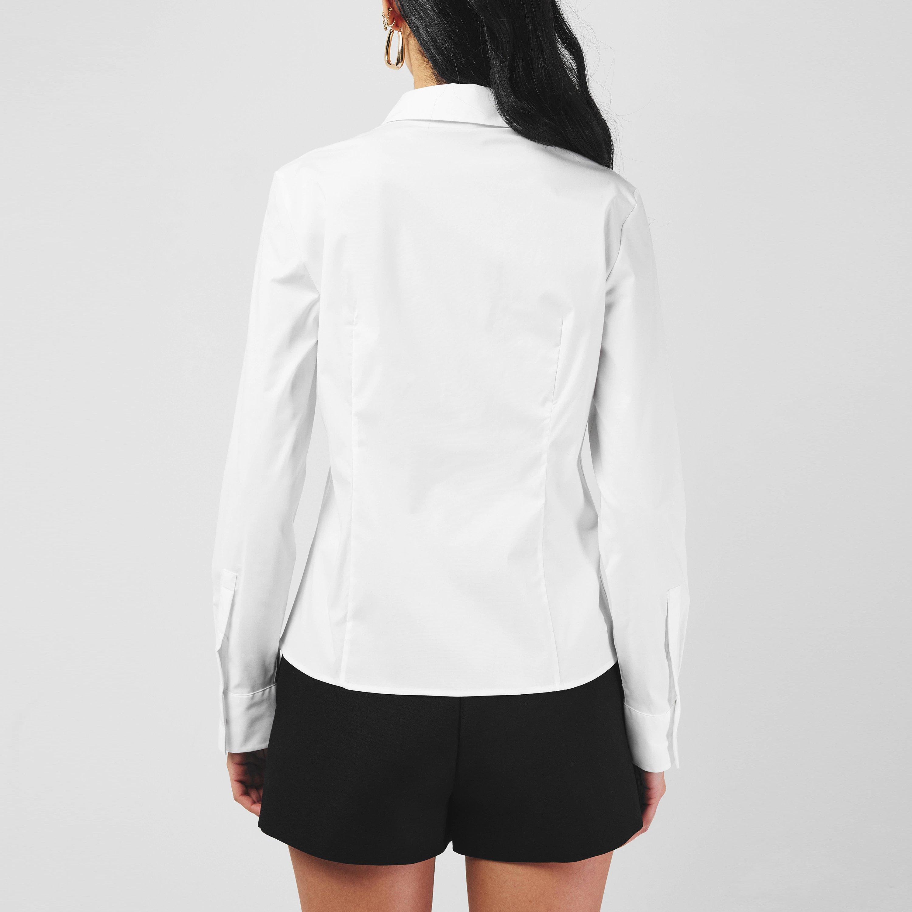 White - Boss - Women's Bierdie Tailored Fit Shirt - 4